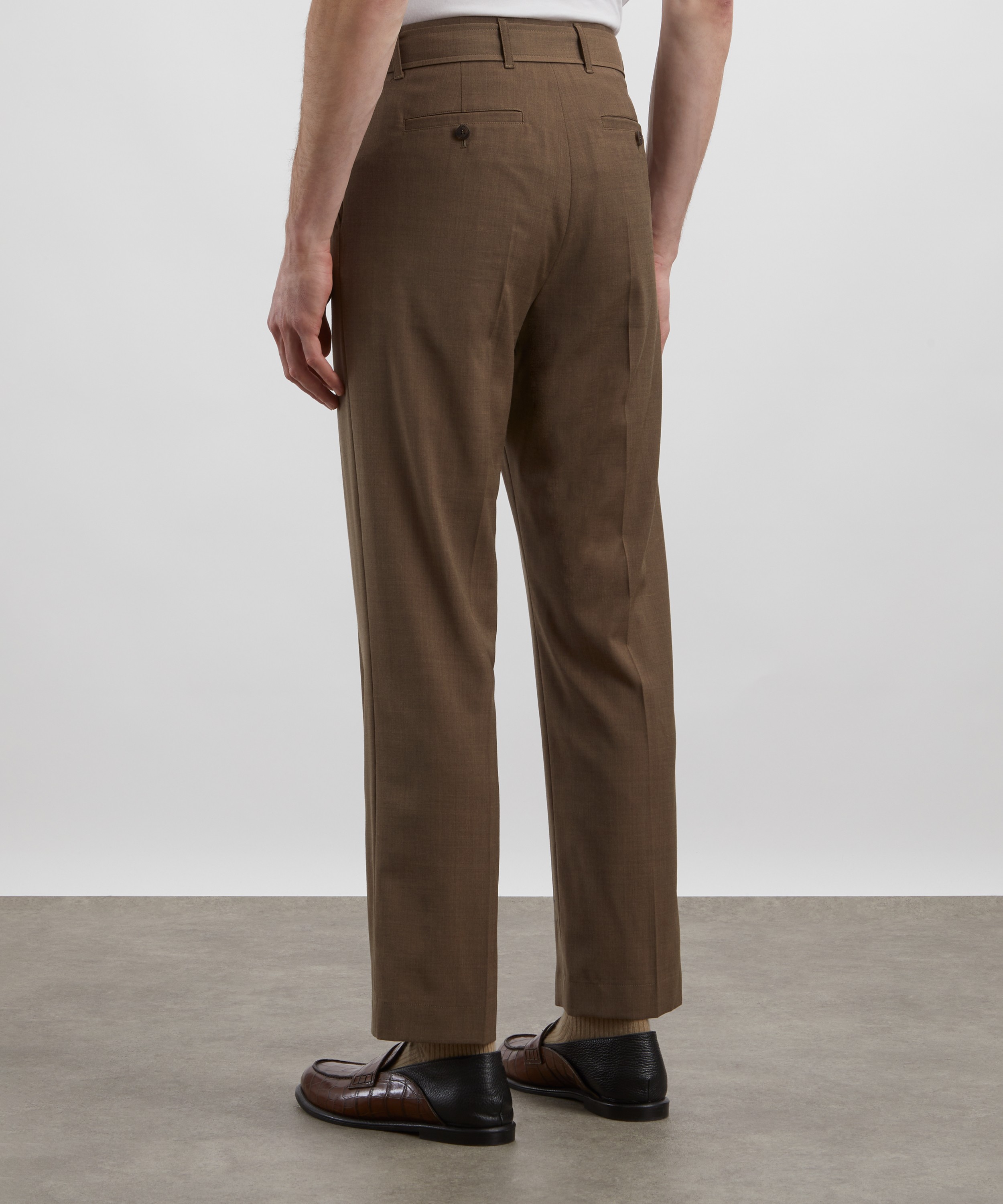 Le17septembre - Beige Belted Wool Trousers image number 0