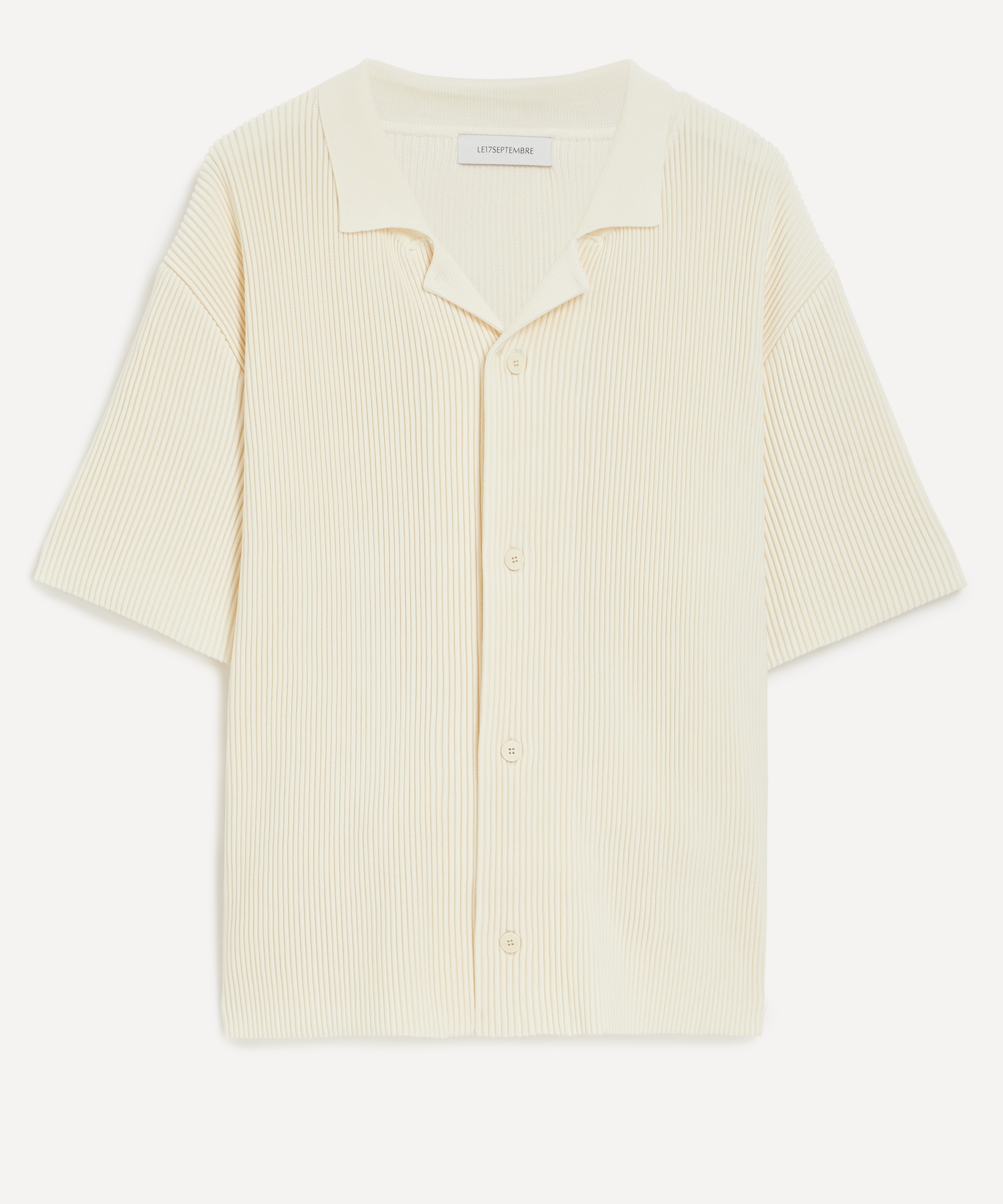 Le17septembre - Ivory Ribbed Camp Collar Shirt image number 0