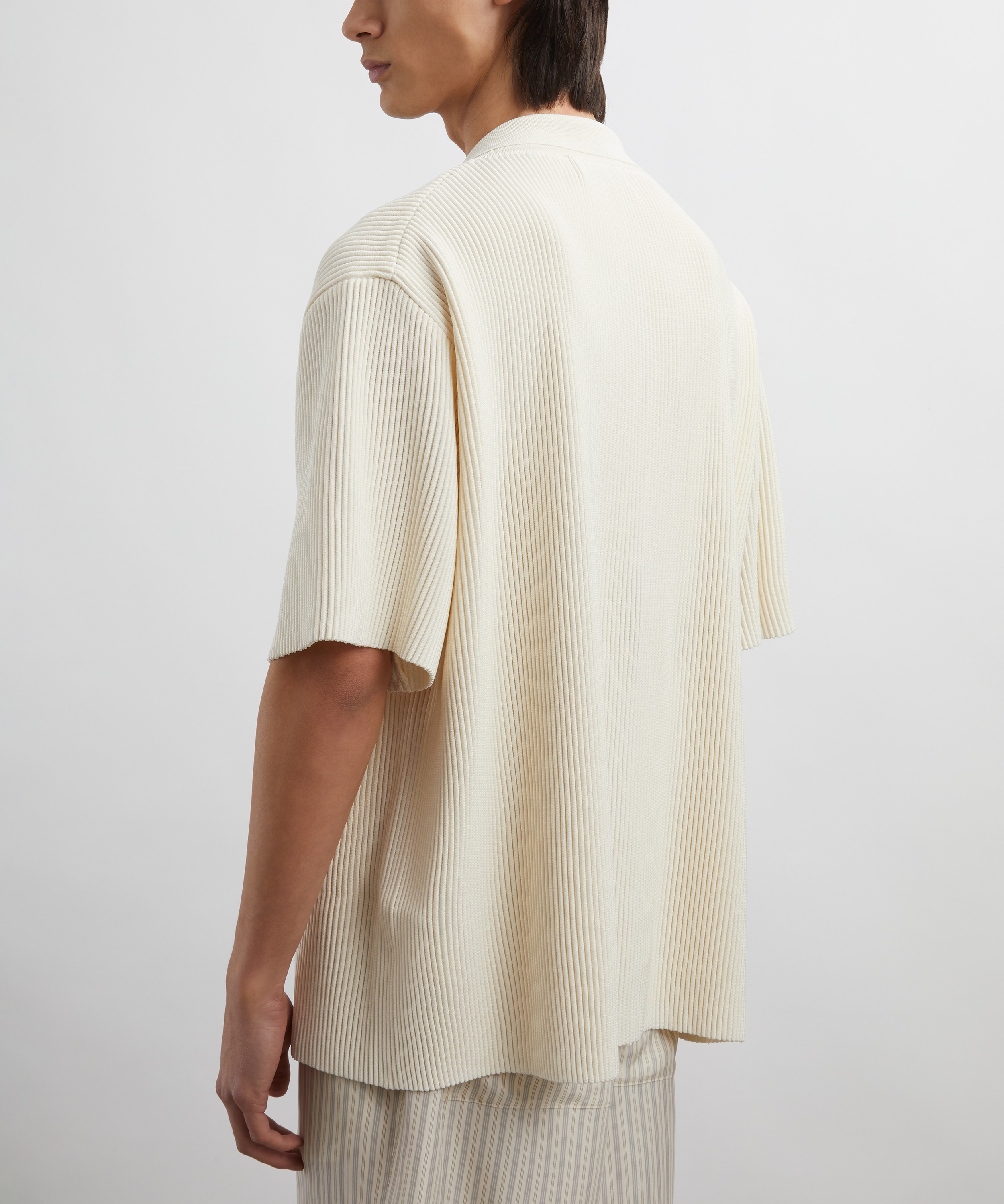 Le17septembre - Ivory Ribbed Camp Collar Shirt image number 3