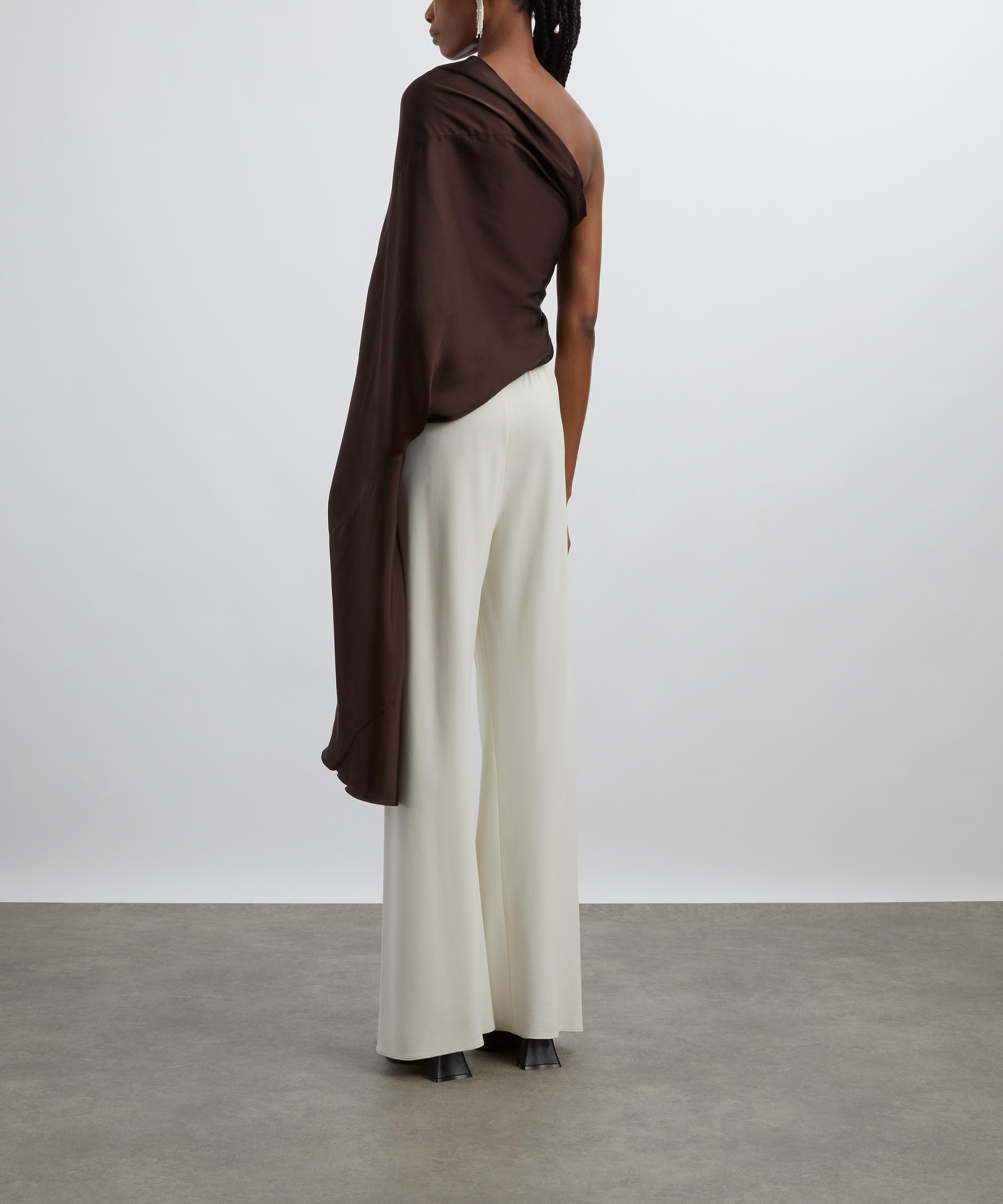 Rick Owens - Mahogany One-Shoulder Draped Satin Top image number 3