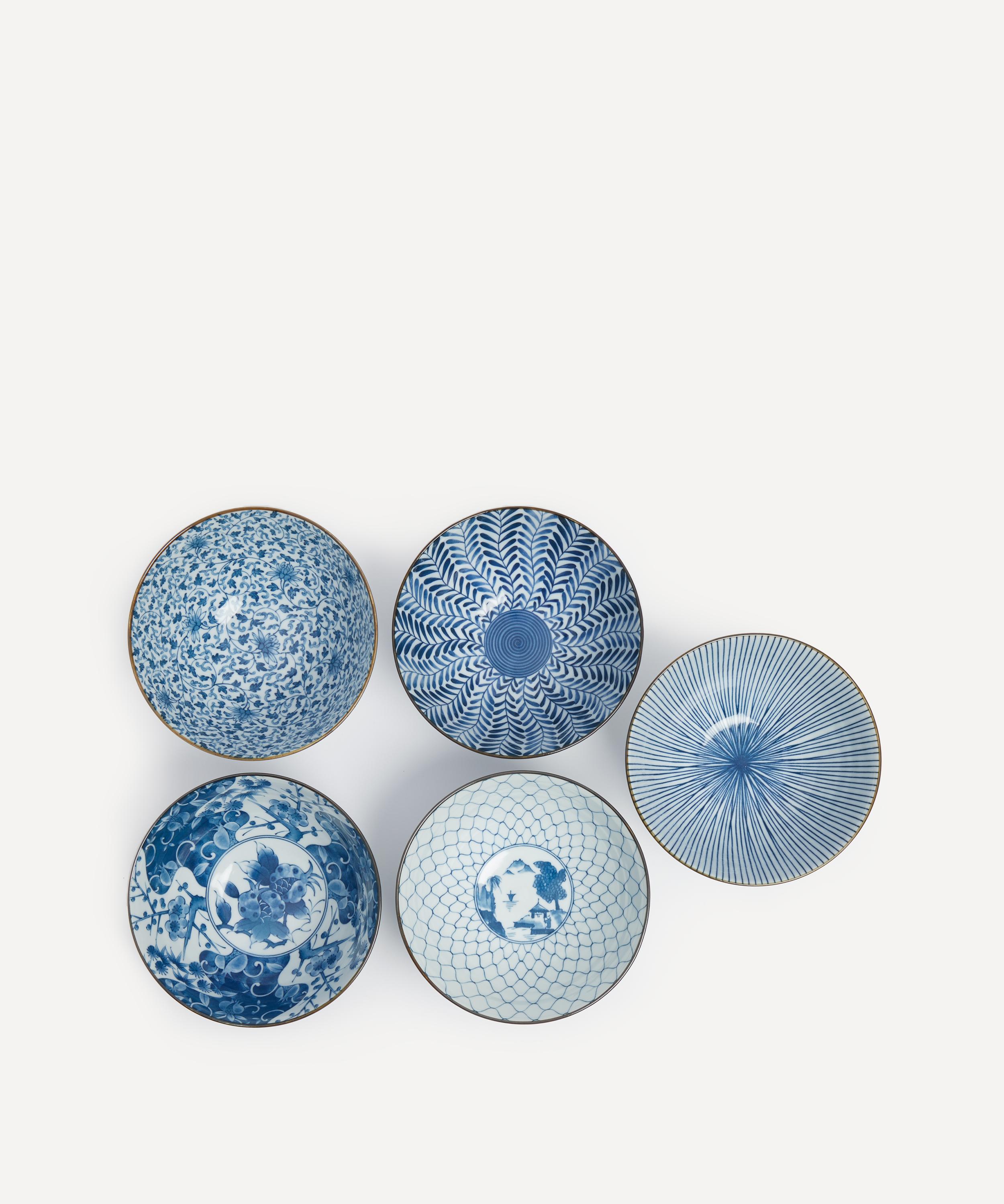 NISHIKAWA JAPAN - Indigo Designs Bowl Set of Five