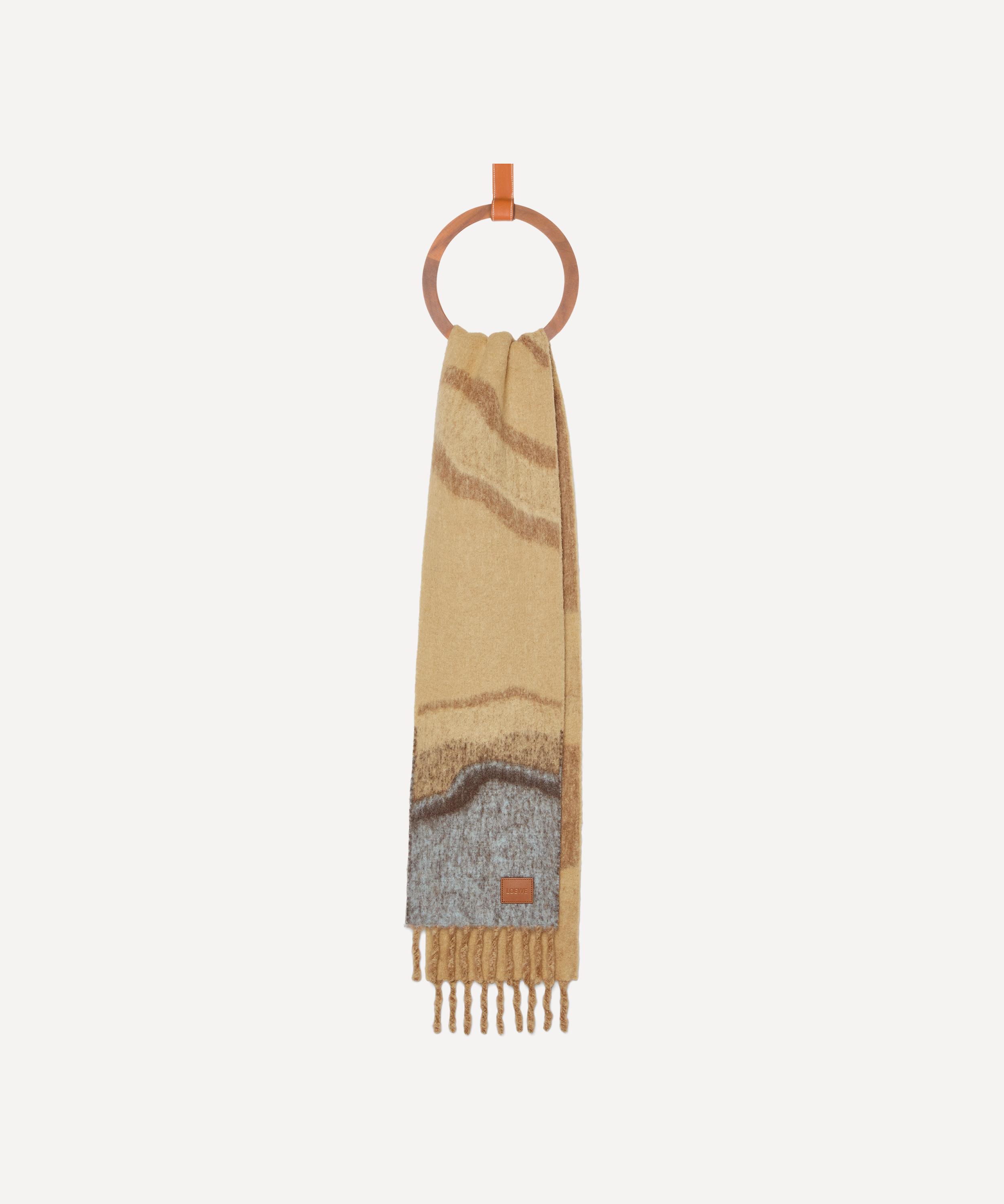 Loewe - Camel Jacquard Marble Alpaca-Blend Scarf image number 3