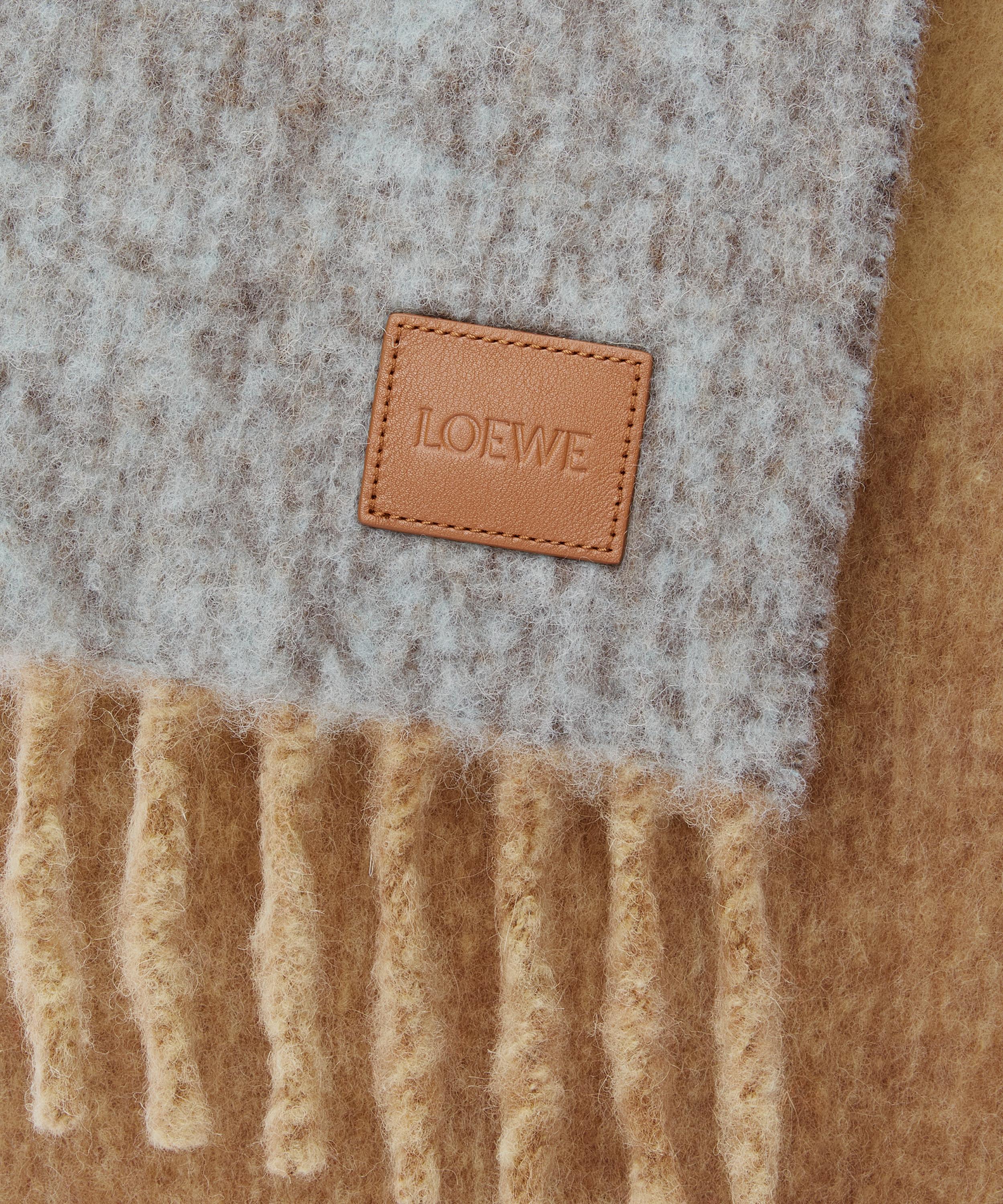Loewe - Camel Jacquard Marble Alpaca-Blend Scarf image number 4