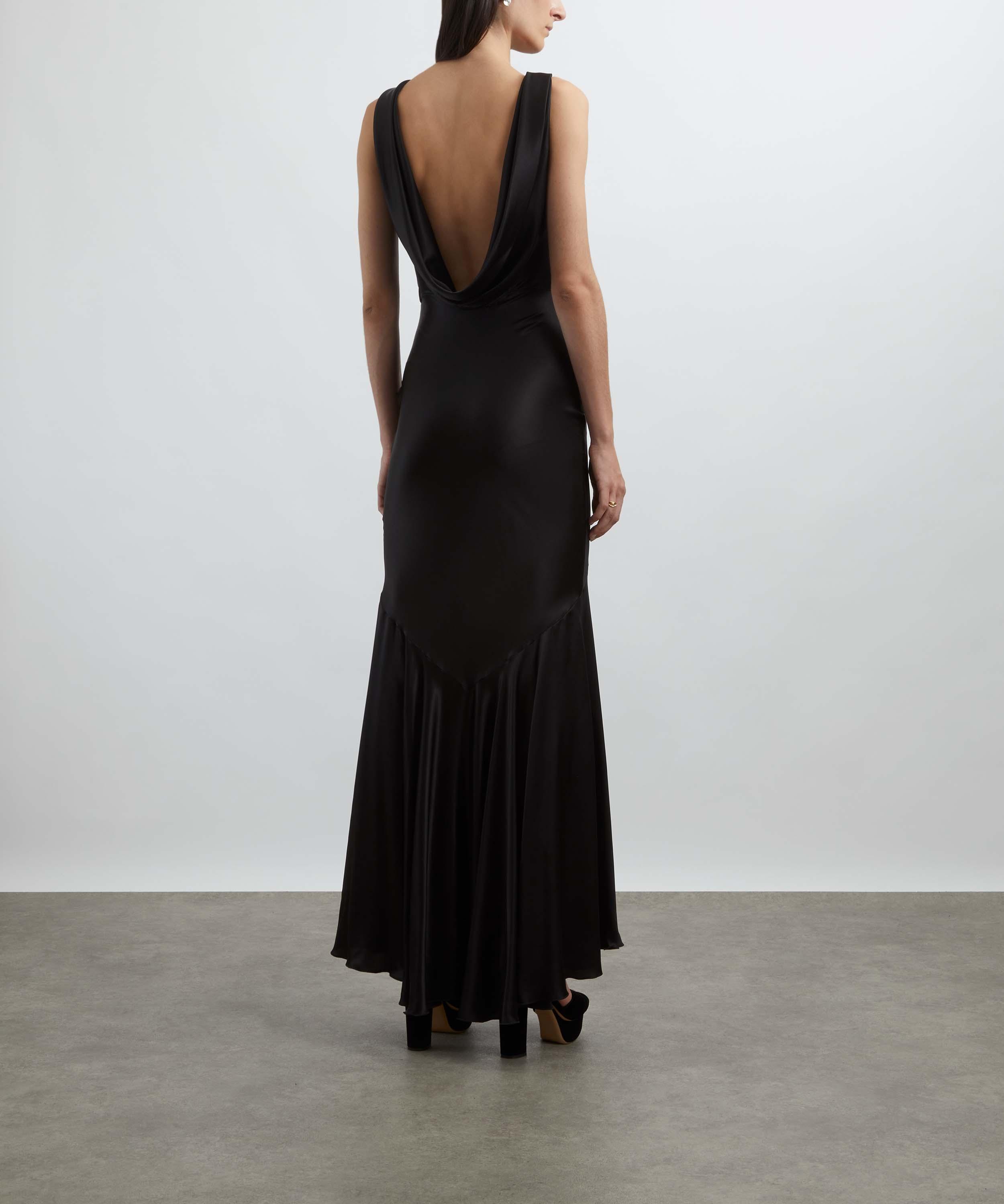Nina Ricci - Stretch Satin Mermaid Halter Dress image number 3