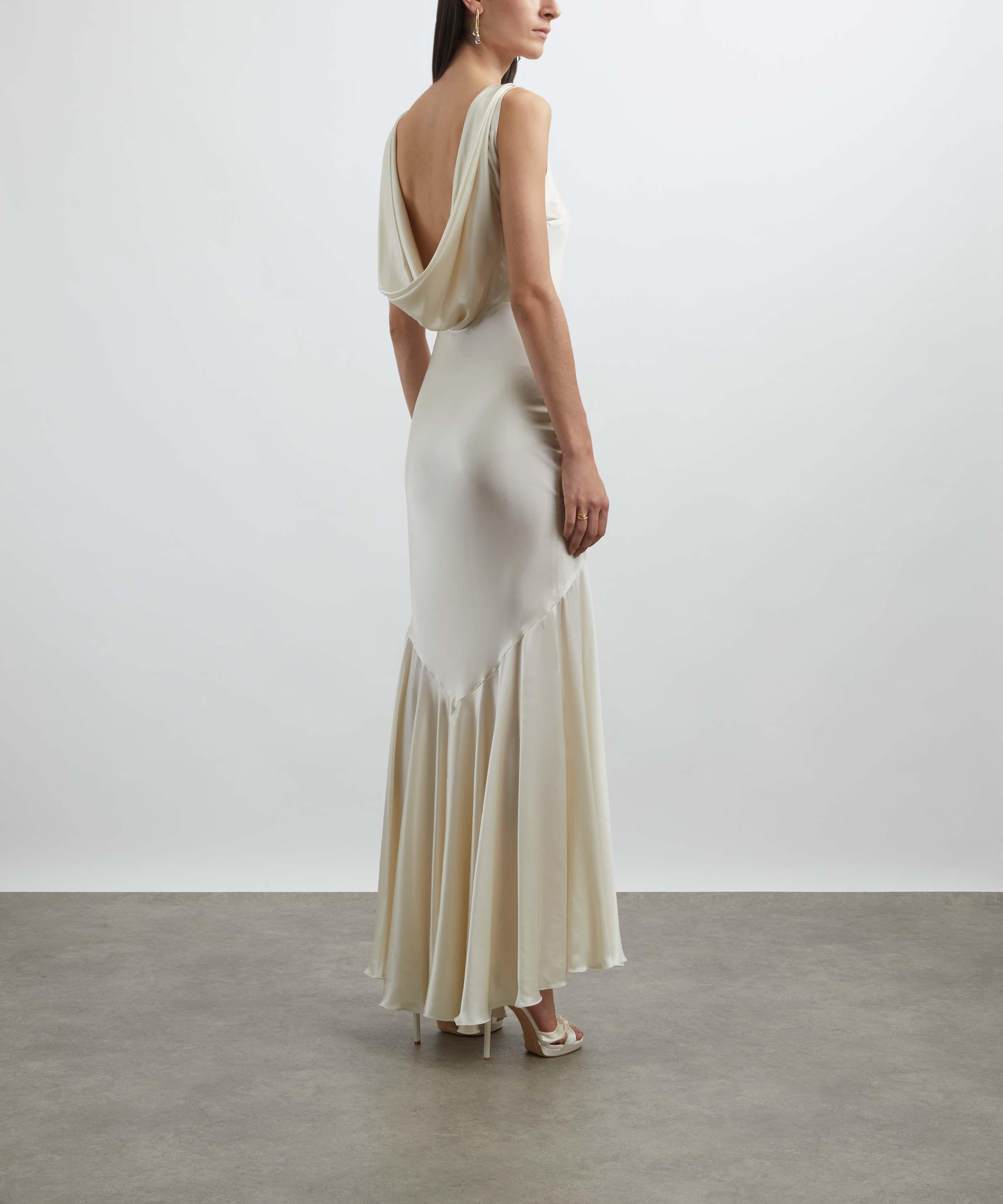 Nina Ricci - Stretch Satin Mermaid Halter Dress image number 3