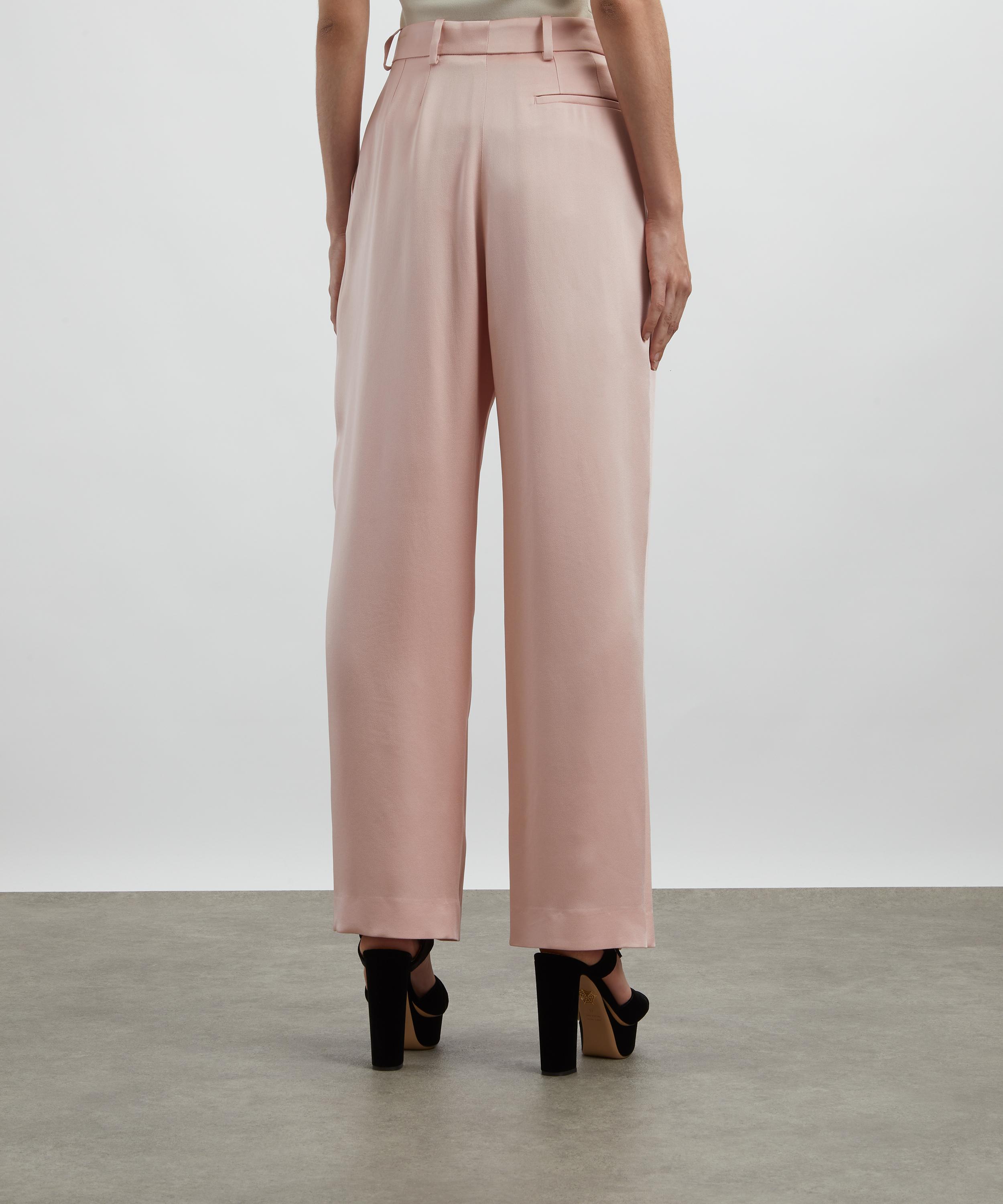 Nina Ricci - Pink Crepe Pleated Wide-Leg Trousers image number 3