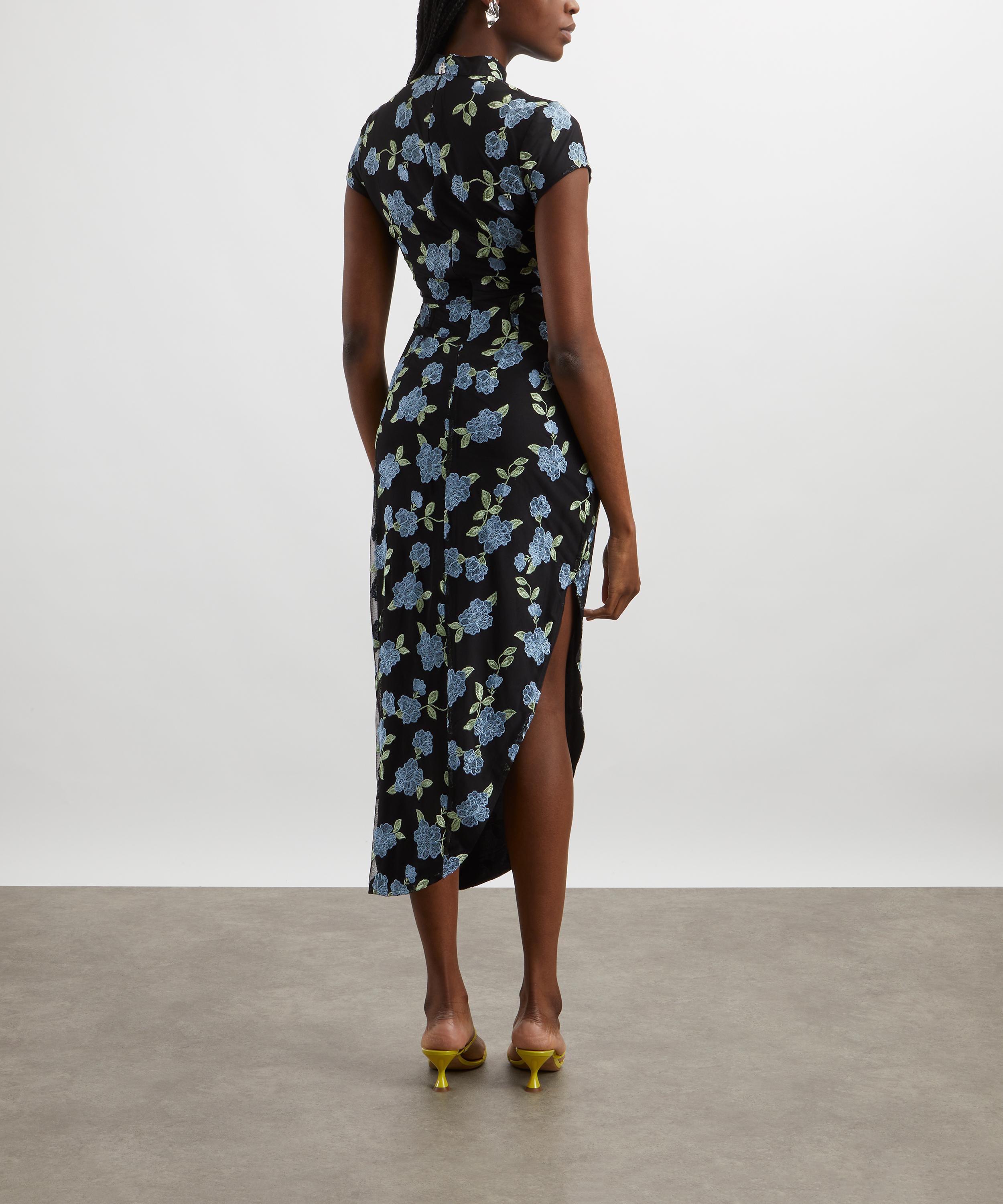 ROTATE Birger Christensen - Mesh Asymmetric Midi Dress image number 3