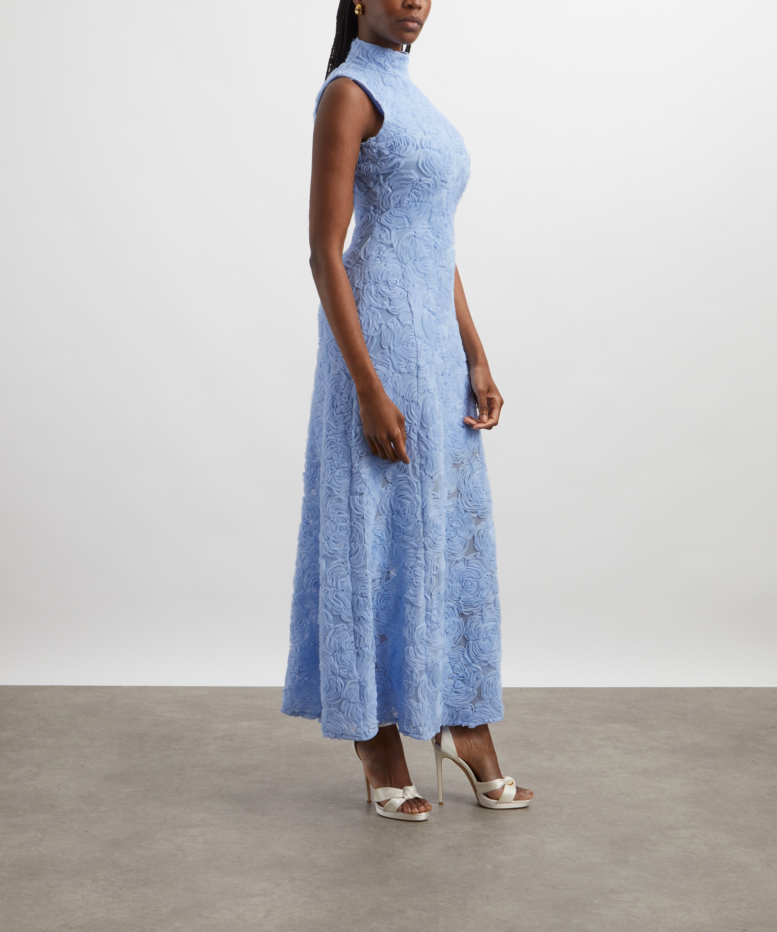 ROTATE Birger Christensen - Flower Mesh Maxi Dress image number 2