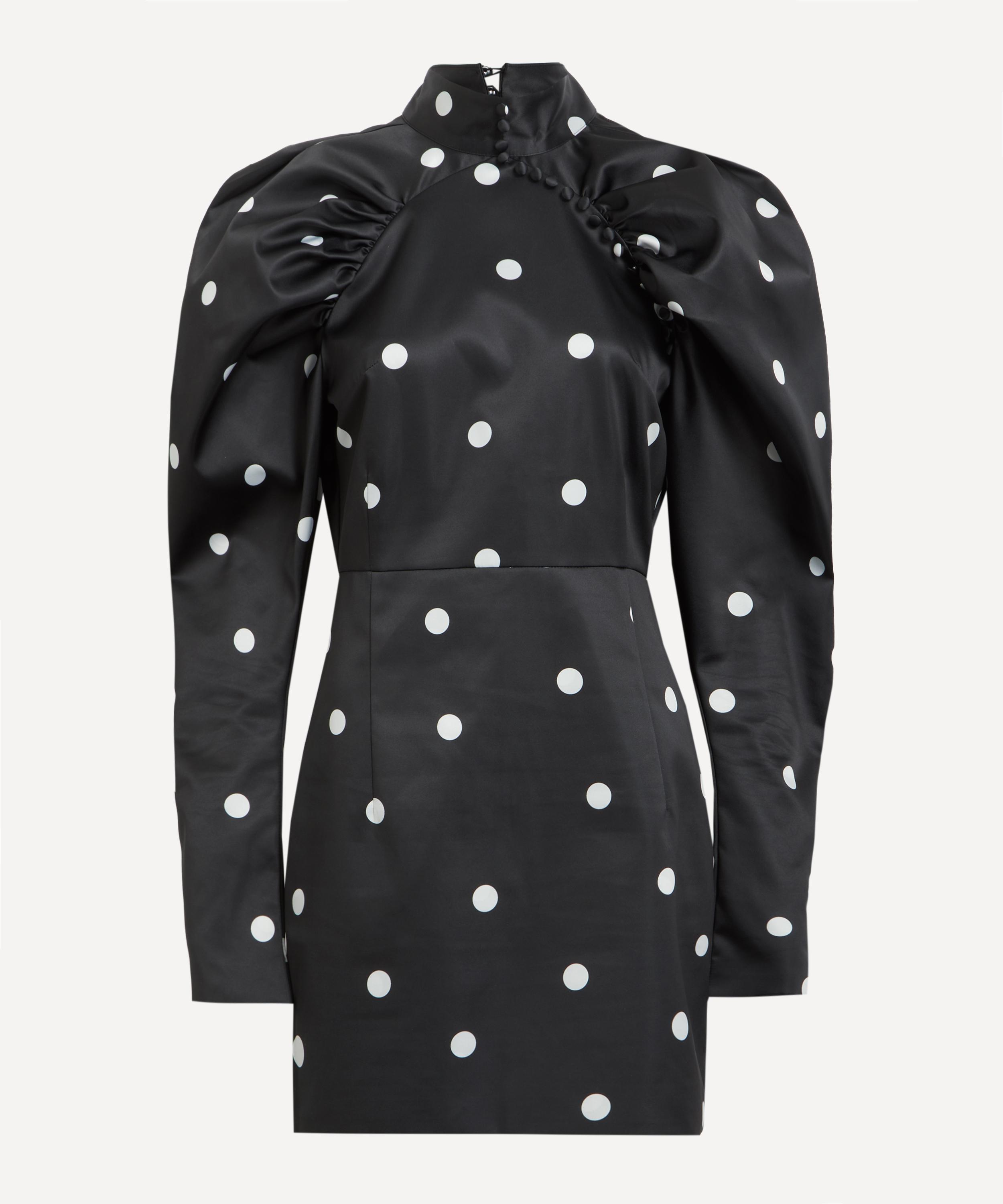 ROTATE Birger Christensen - Satin Polka Dot Mini Dress image number 0