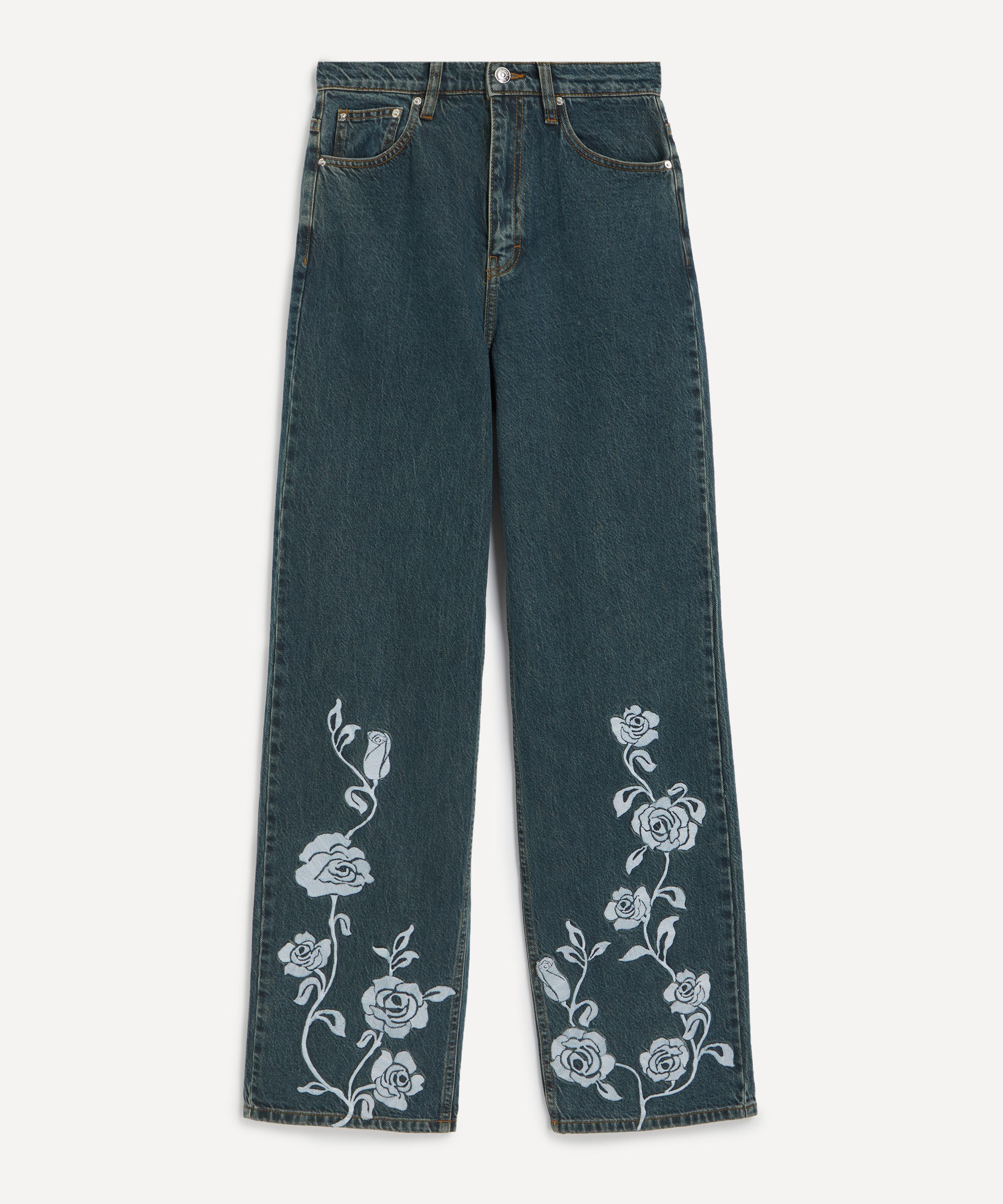 ROTATE Birger Christensen - Steel Blue Straight Leg Jeans image number 0