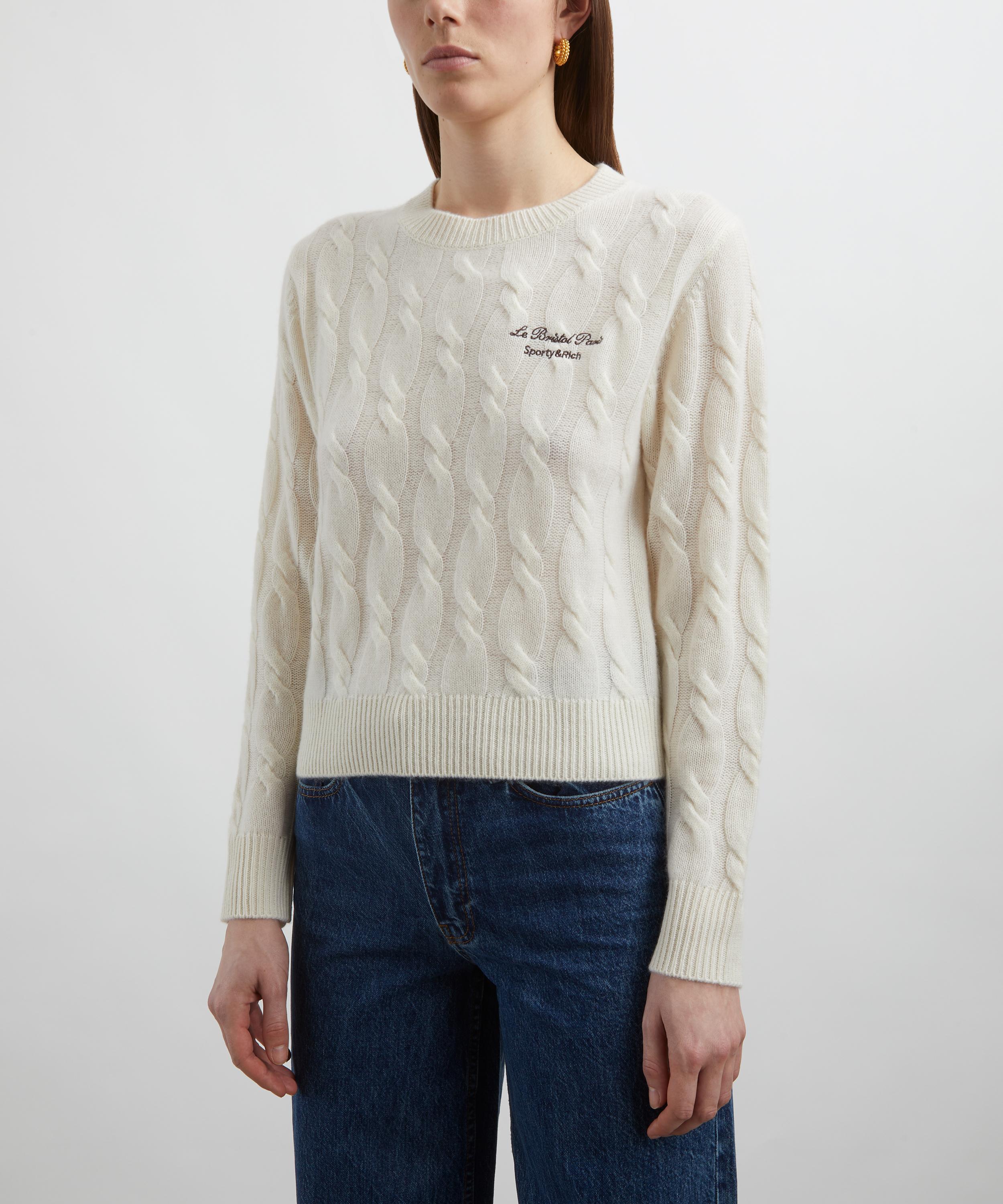 Sporty & Rich - Faubourg Cable-Knit Wool-Cashmere Jumper image number 2