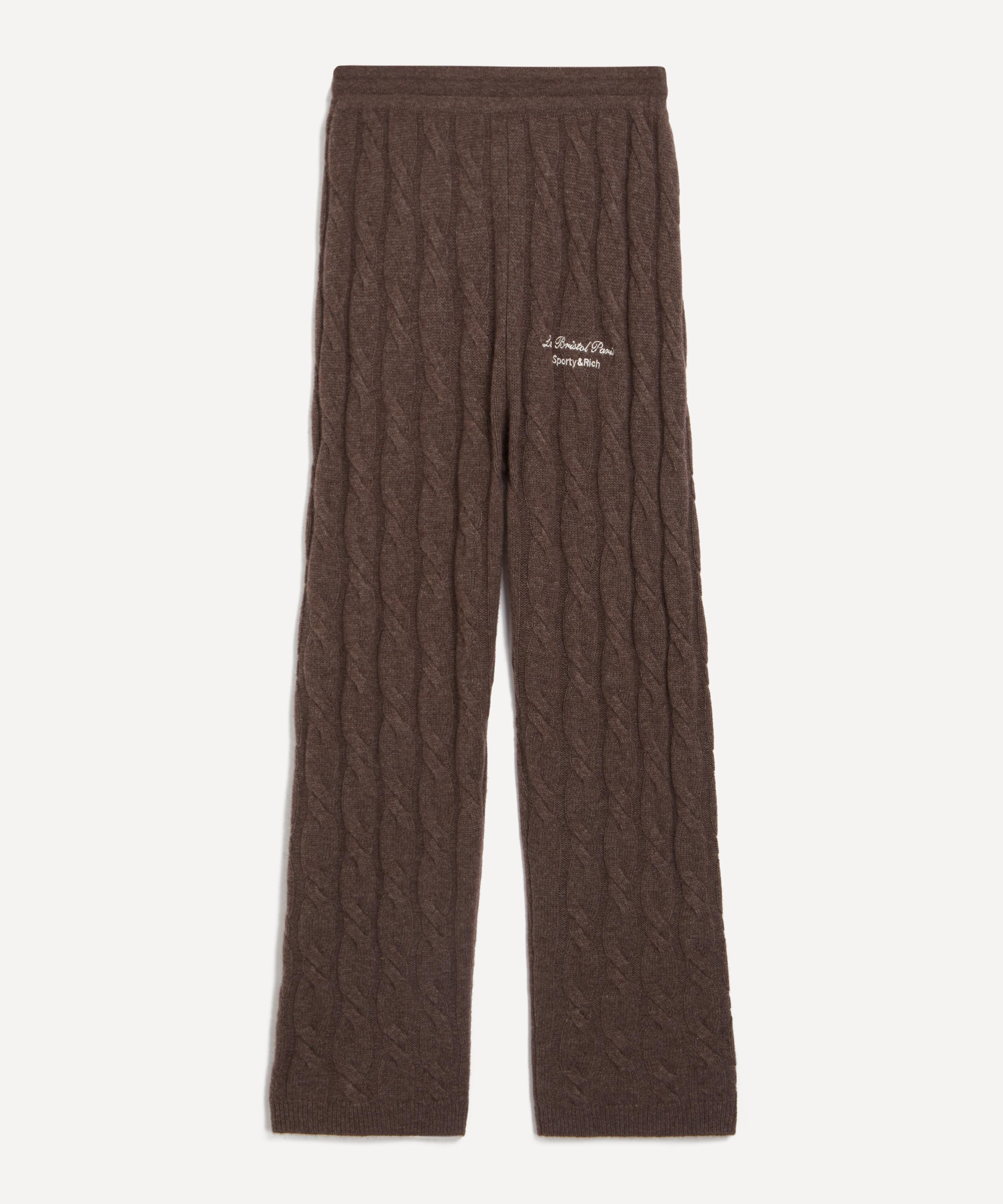 Sporty & Rich - Faubourg Cable-Knit Wool-Cashmere Trousers image number 0