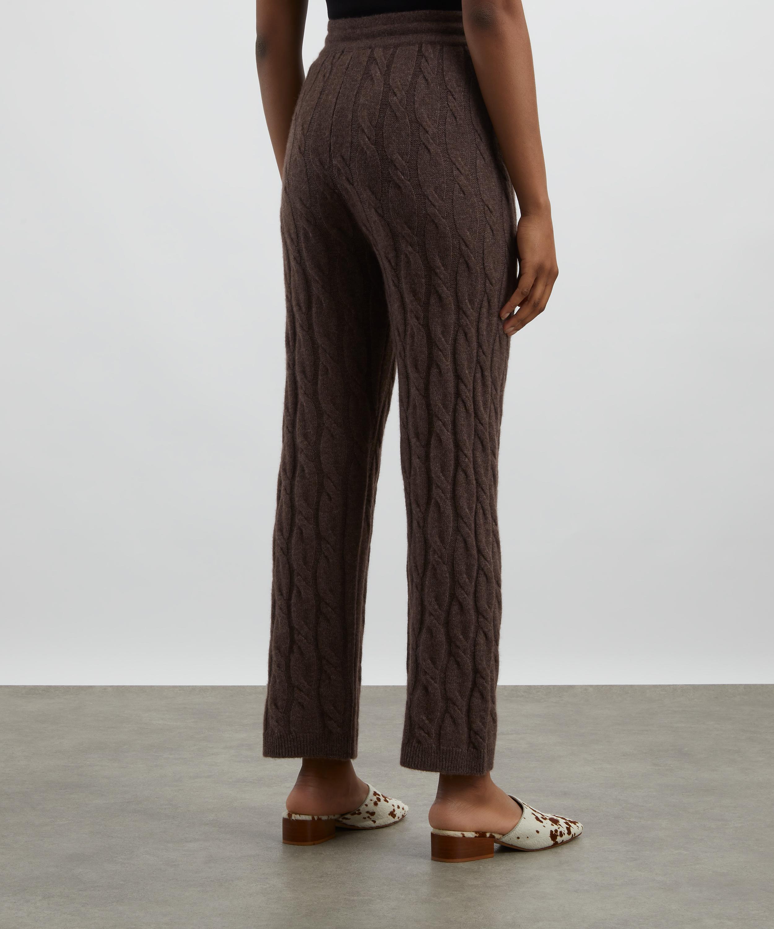 Sporty & Rich - Faubourg Cable-Knit Wool-Cashmere Trousers image number 3