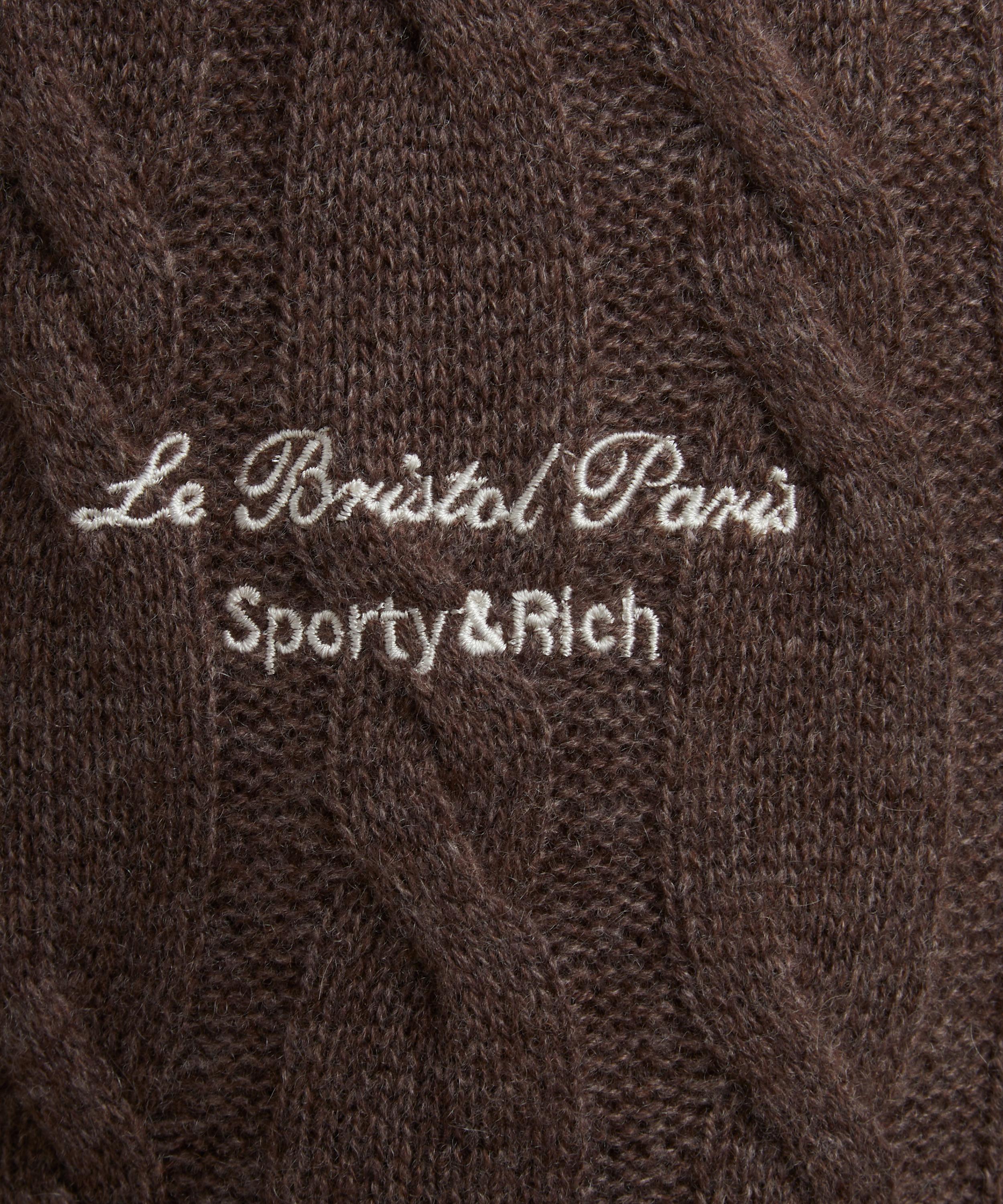 Sporty & Rich - Faubourg Cable-Knit Wool-Cashmere Trousers image number 4