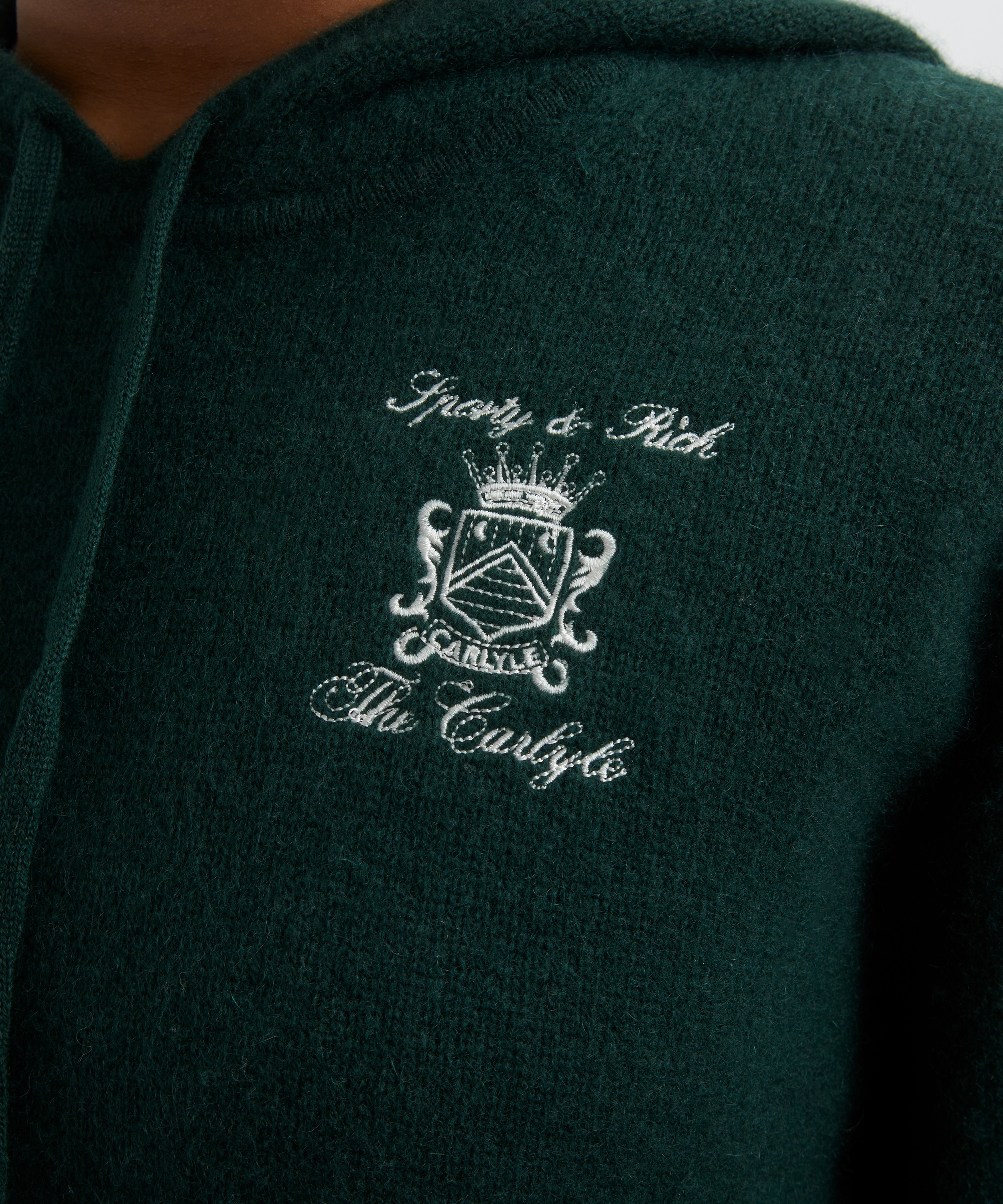 Sporty & Rich - Carlyle Crest Cashmere Hoodie image number 4