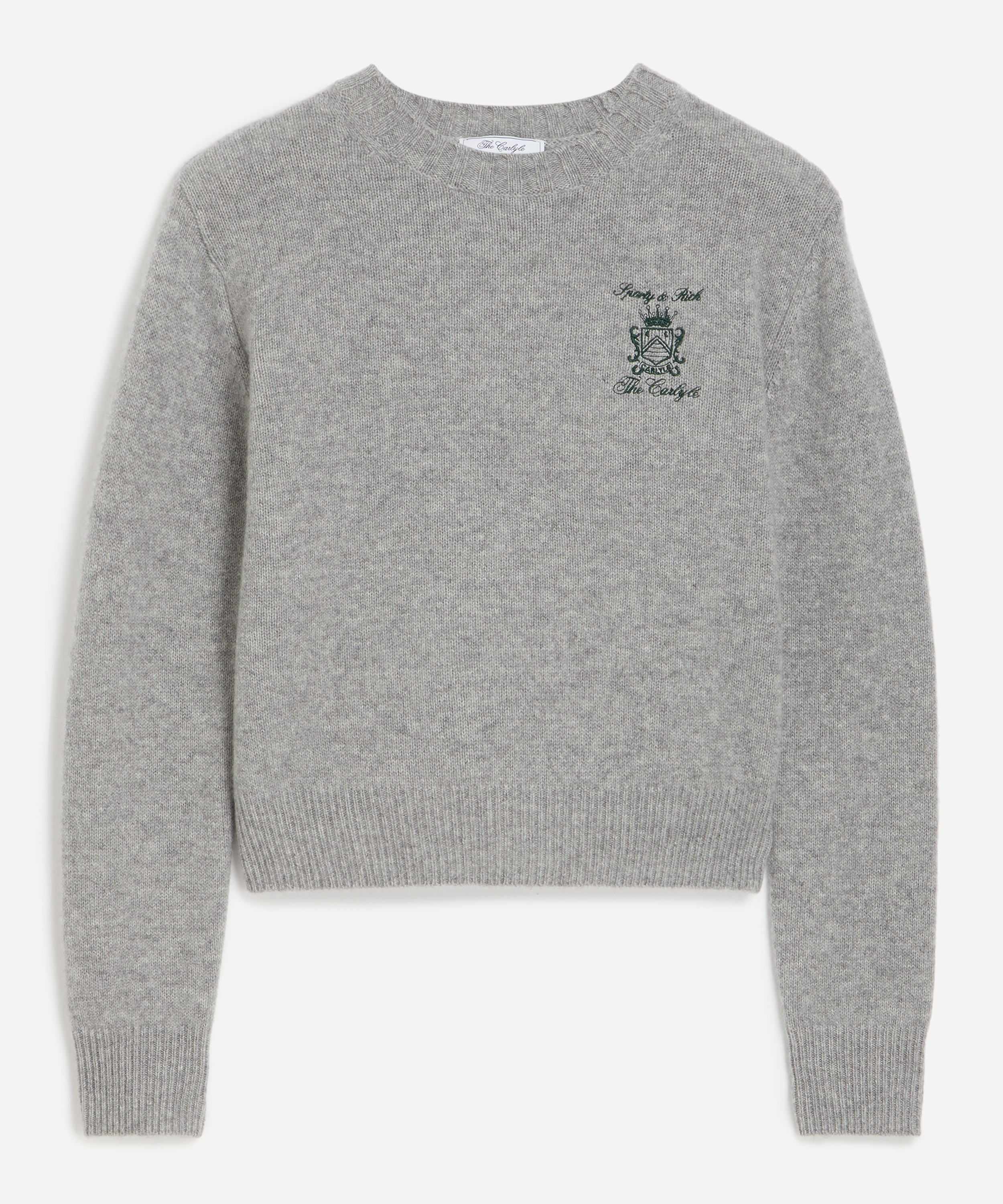 Sporty & Rich - Carlyle Crest Cashmere Crew-Neck Sweatshirt image number 0