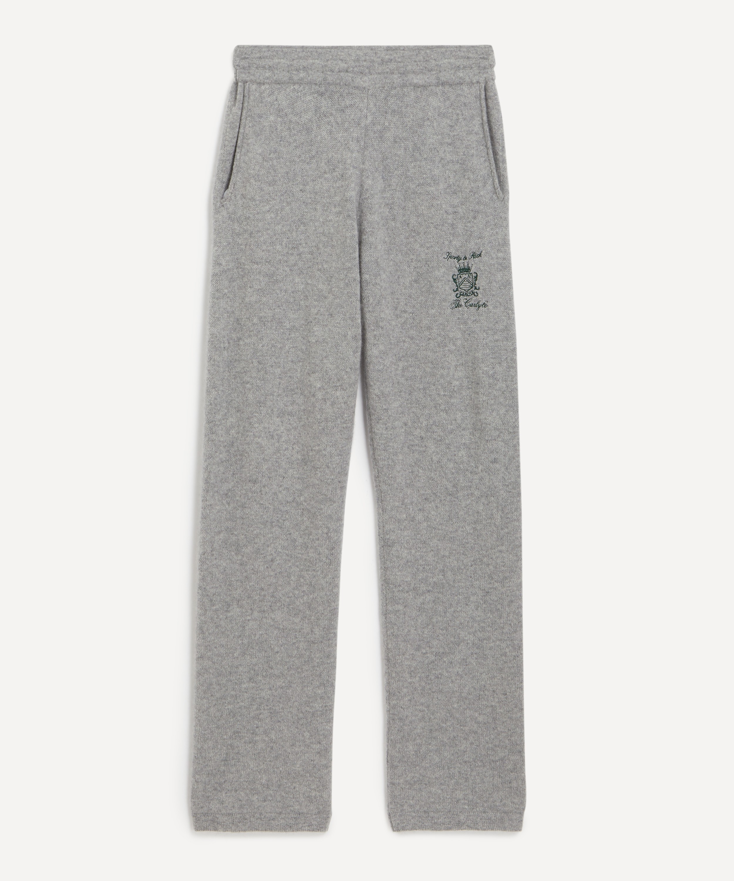 Sporty & Rich - Grey Carlyle Crest Cashmere Trousers image number 0