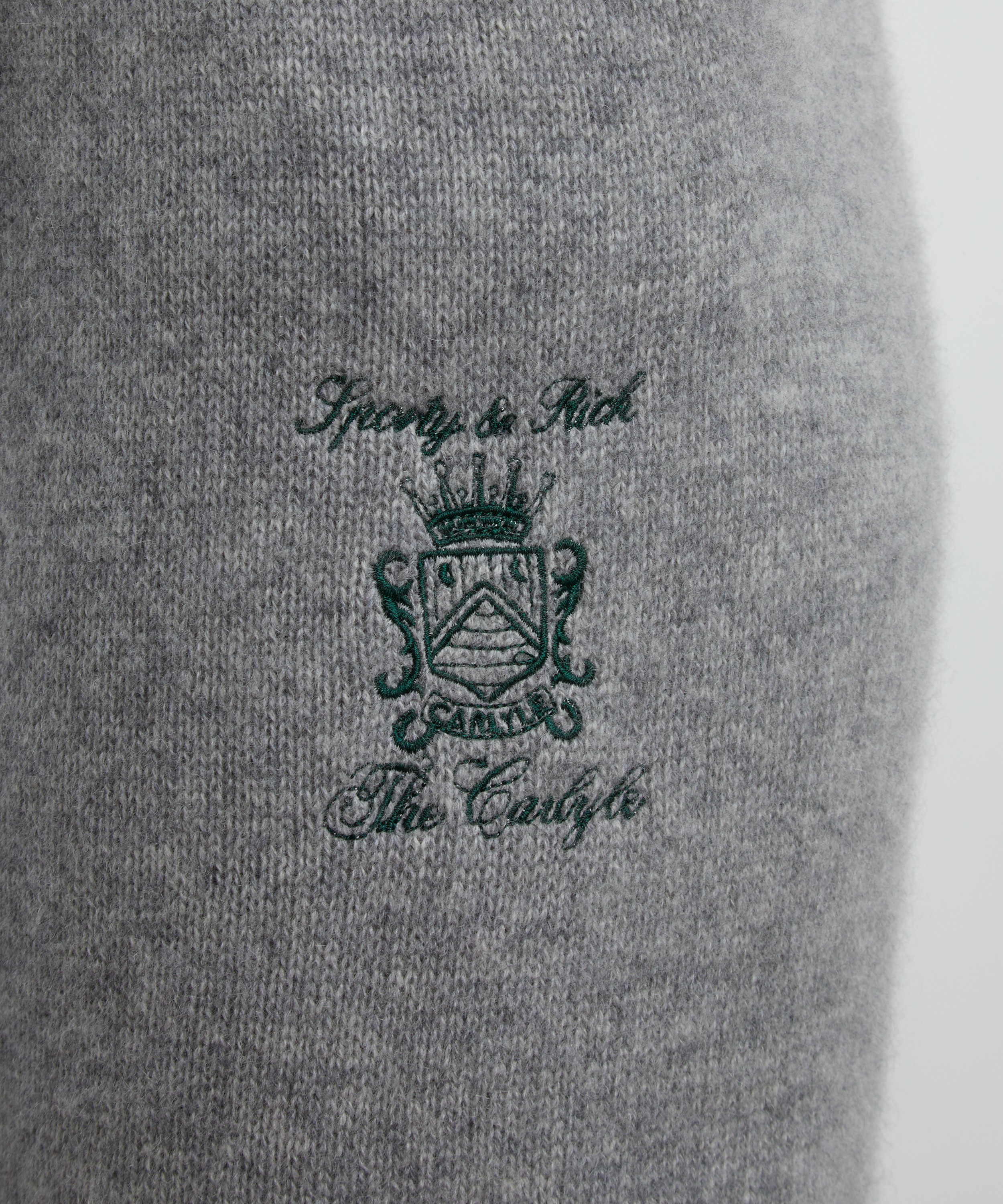 Sporty & Rich - Grey Carlyle Crest Cashmere Trousers image number 4