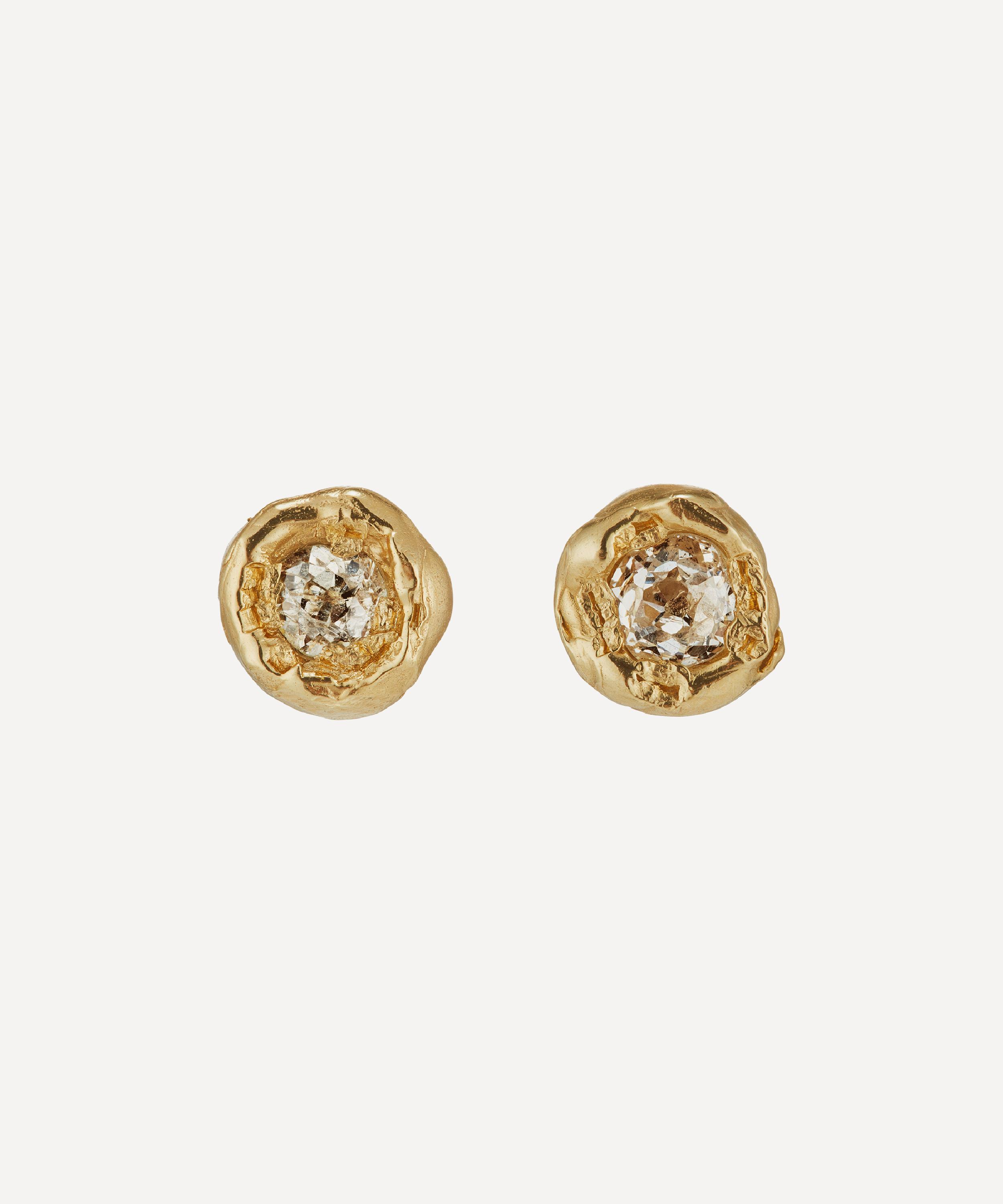 Ellis Mhairi Cameron - 14ct Gold Old Cut Diamond Stud Earrings