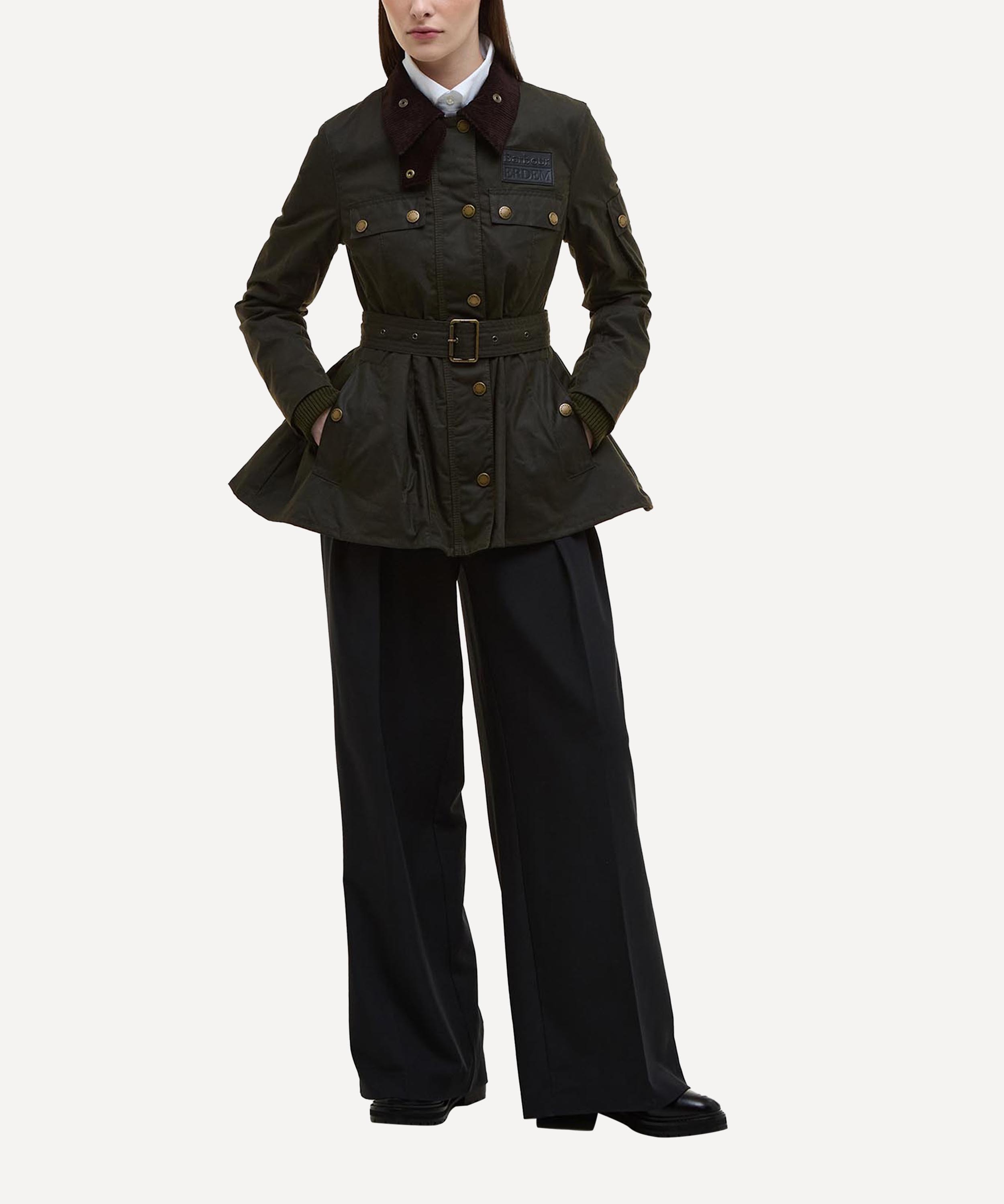 Barbour - x ERDEM Archive Olive Constance Waxed Jacket image number 1