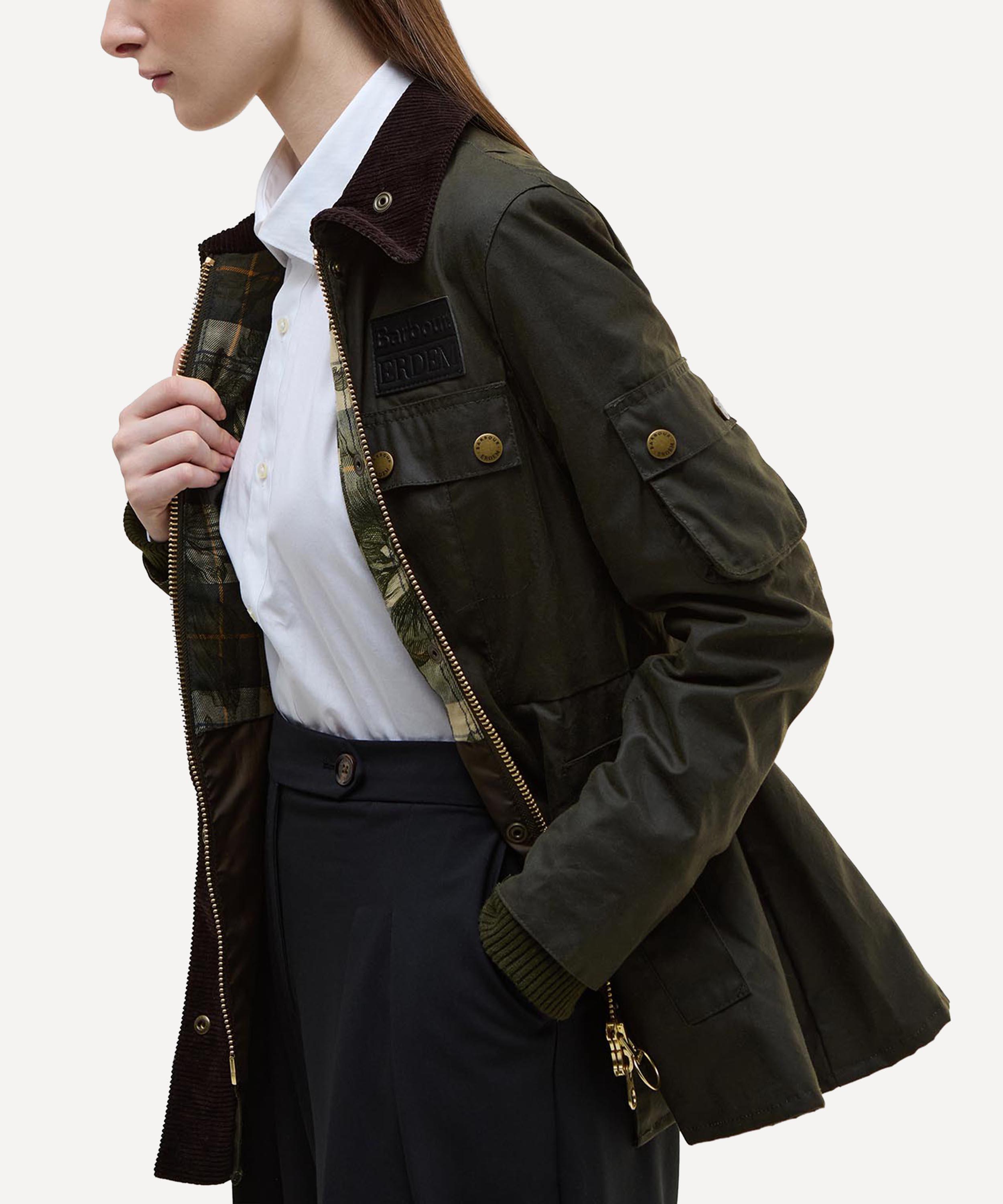 Barbour - x ERDEM Archive Olive Constance Waxed Jacket image number 4