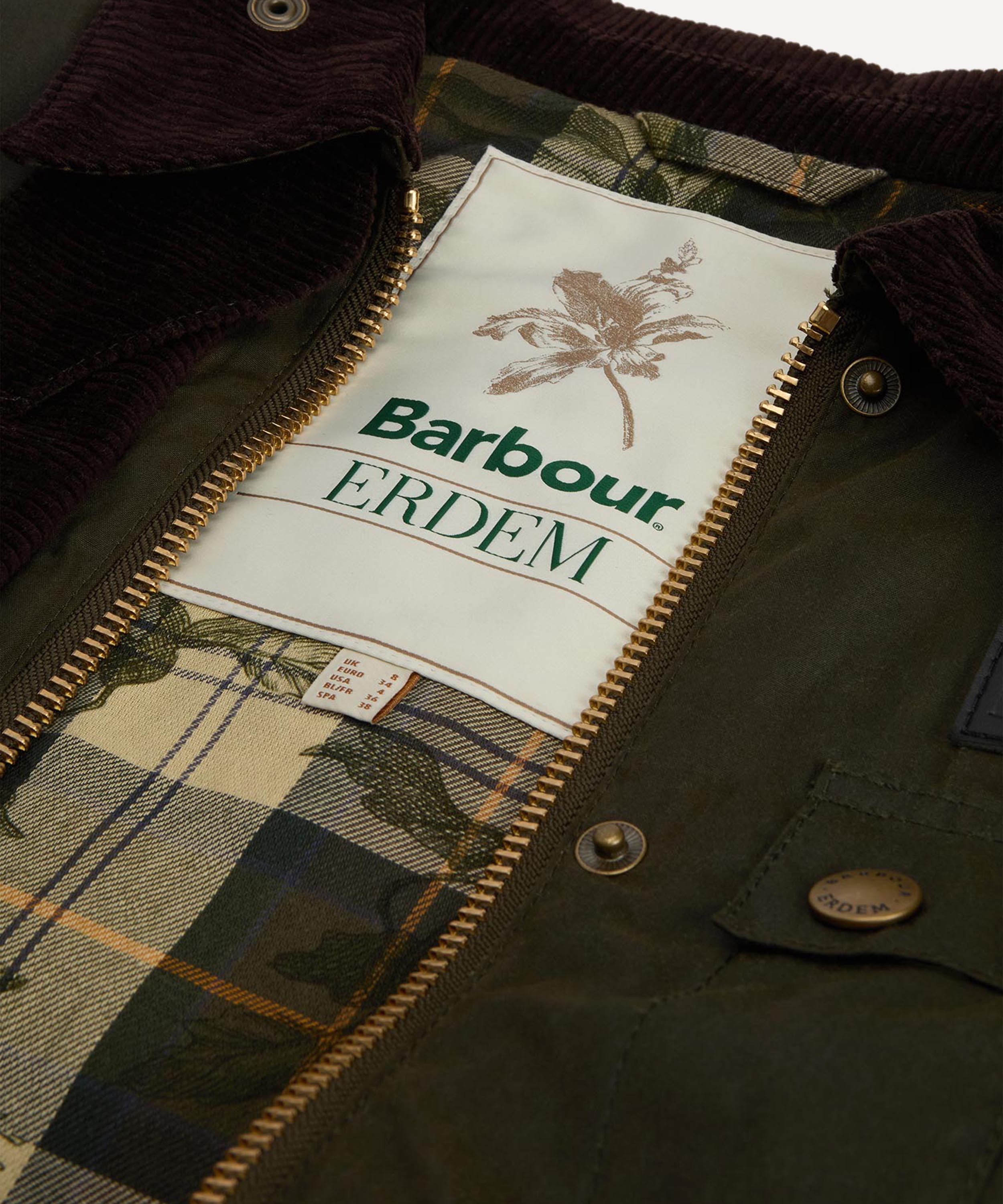 Barbour - x ERDEM Archive Olive Constance Waxed Jacket image number 5