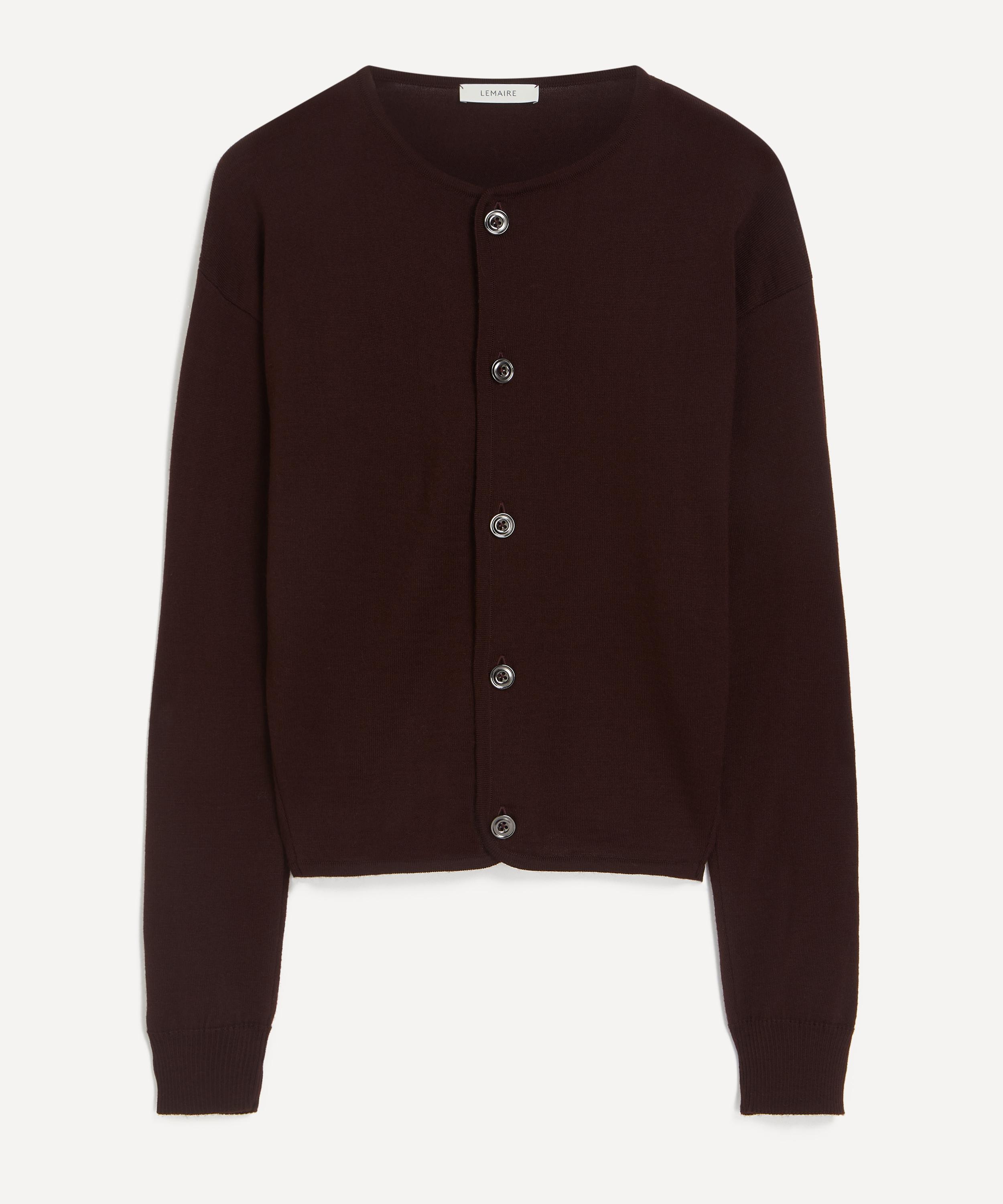 Lemaire - Dark Plum Wool-Blend Cardigan image number 0