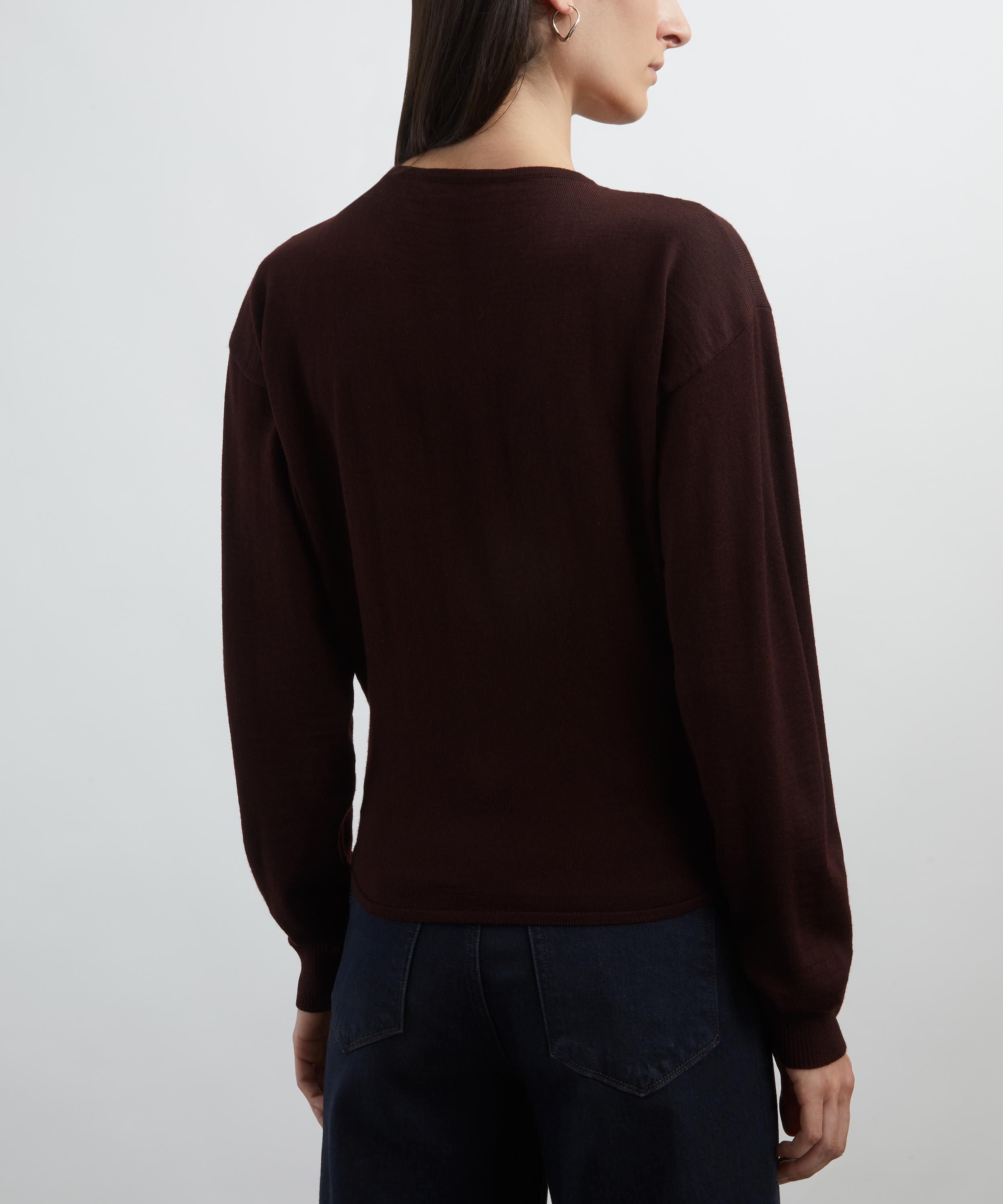 Lemaire - Dark Plum Wool-Blend Cardigan image number 3