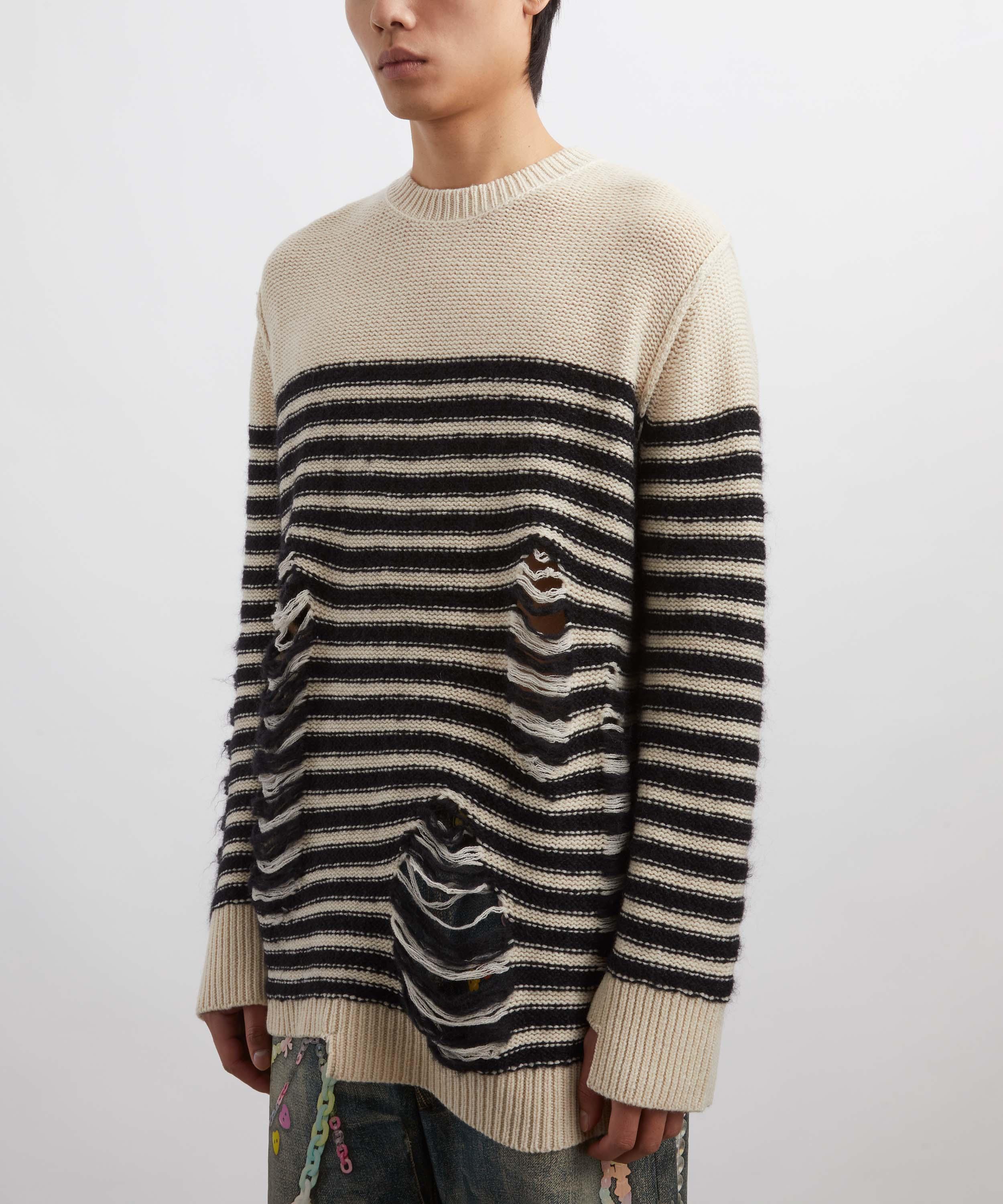 Acne Studios - Distressed Breton Stripe Jumper image number 2