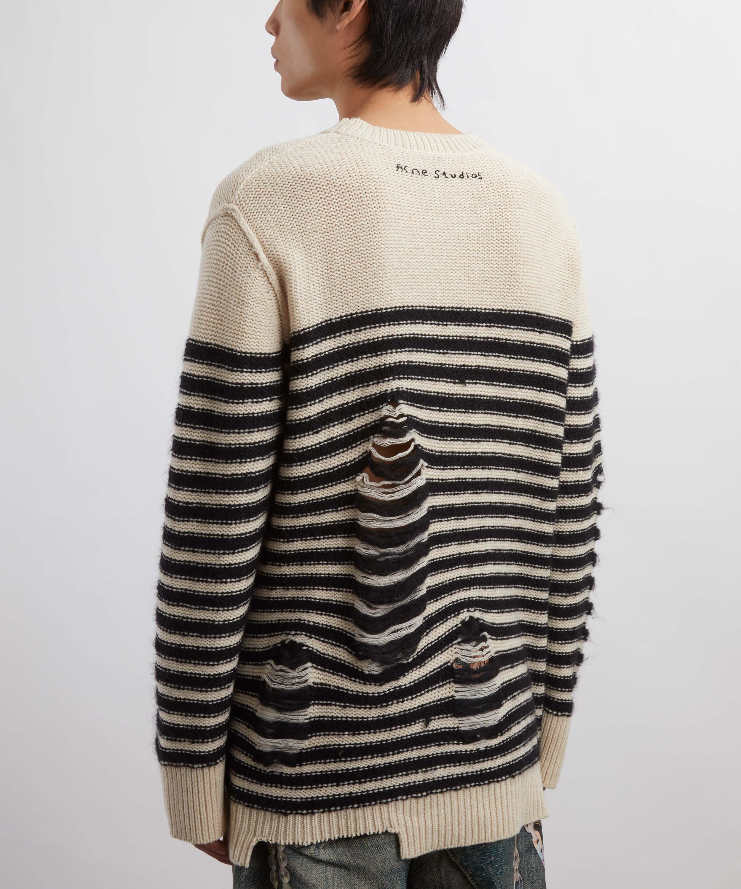 Acne Studios - Distressed Breton Stripe Jumper image number 3