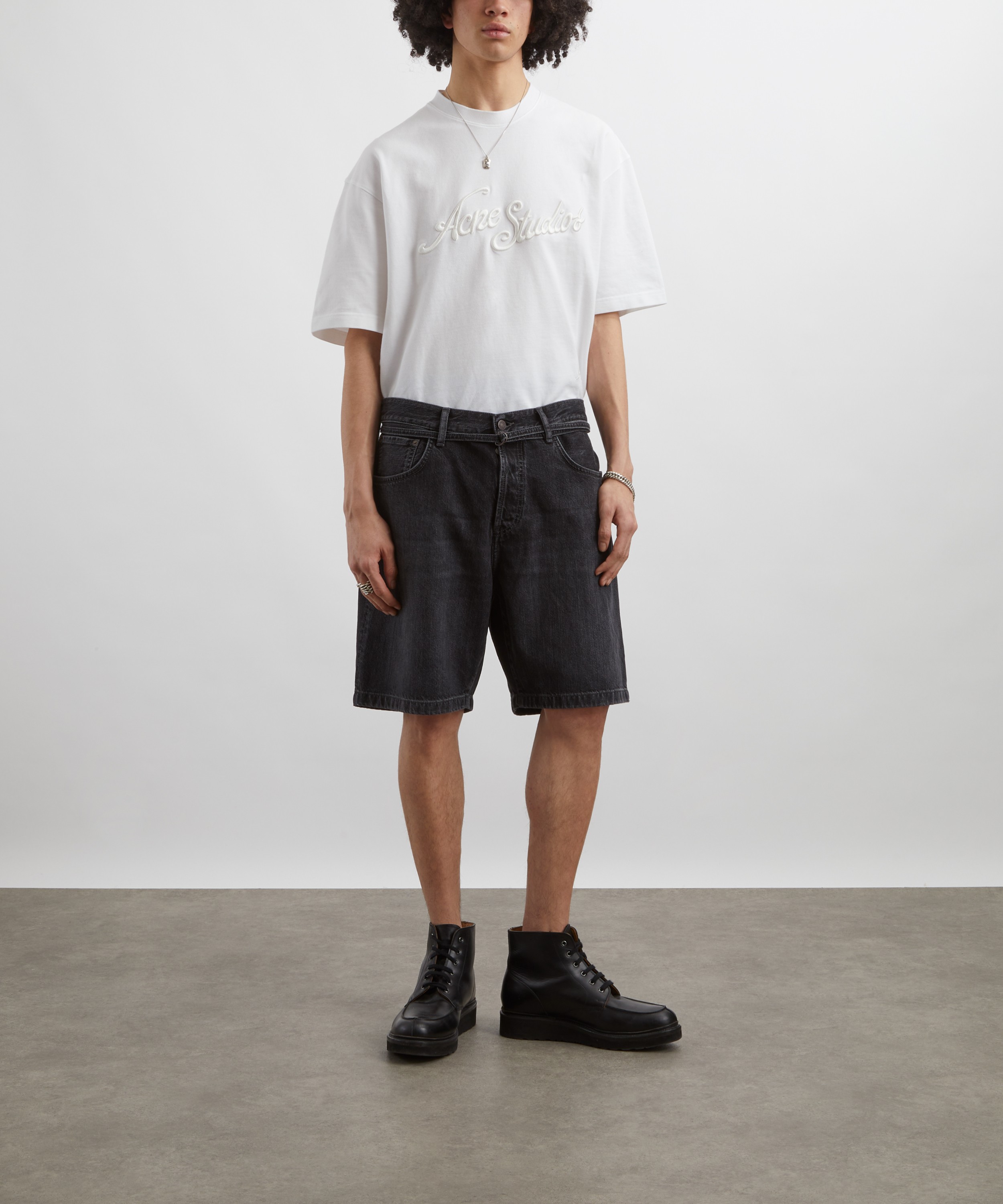 Acne Studios - Black Loose Denim Shorts image number 1