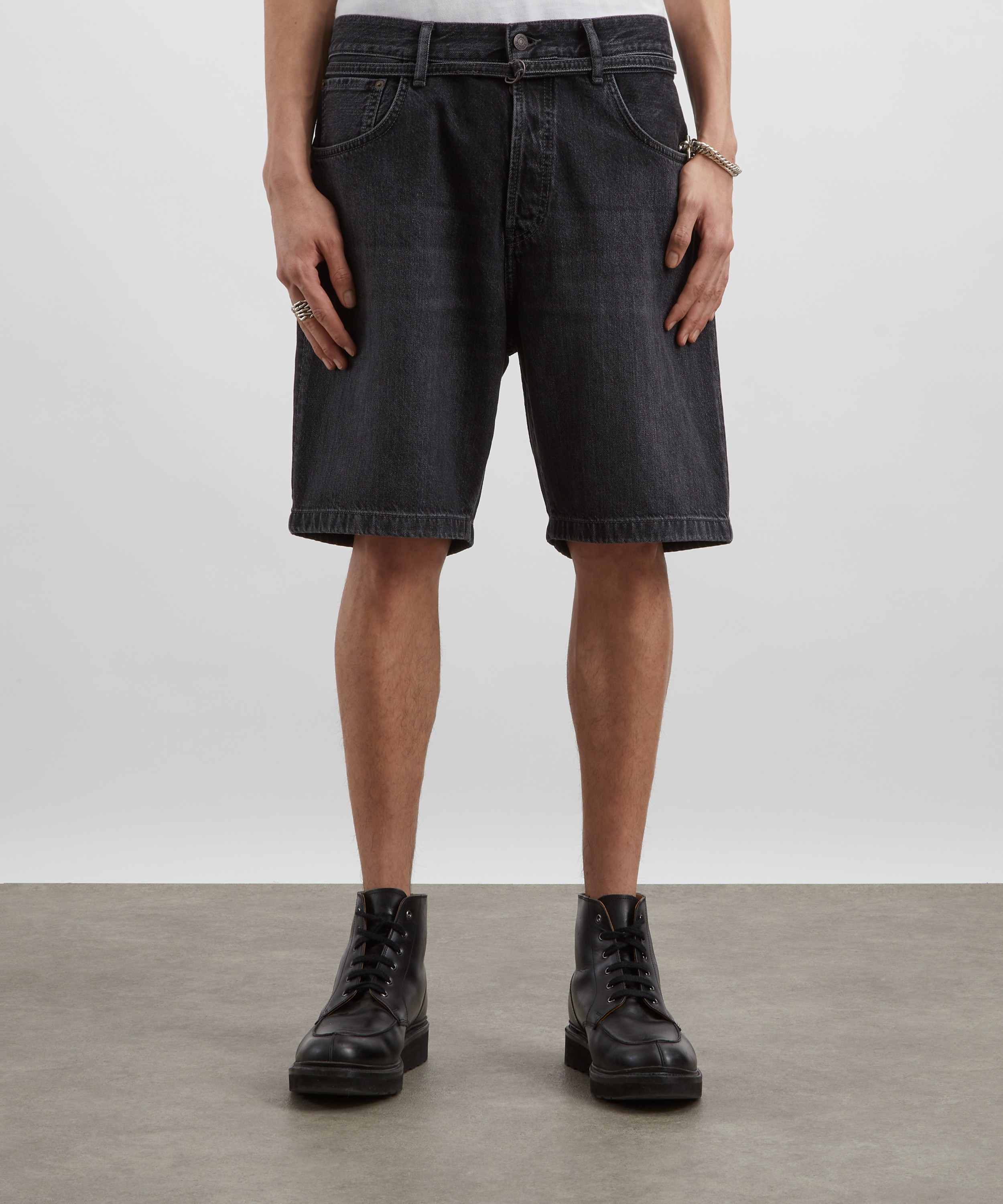 Acne Studios - Black Loose Denim Shorts image number 2