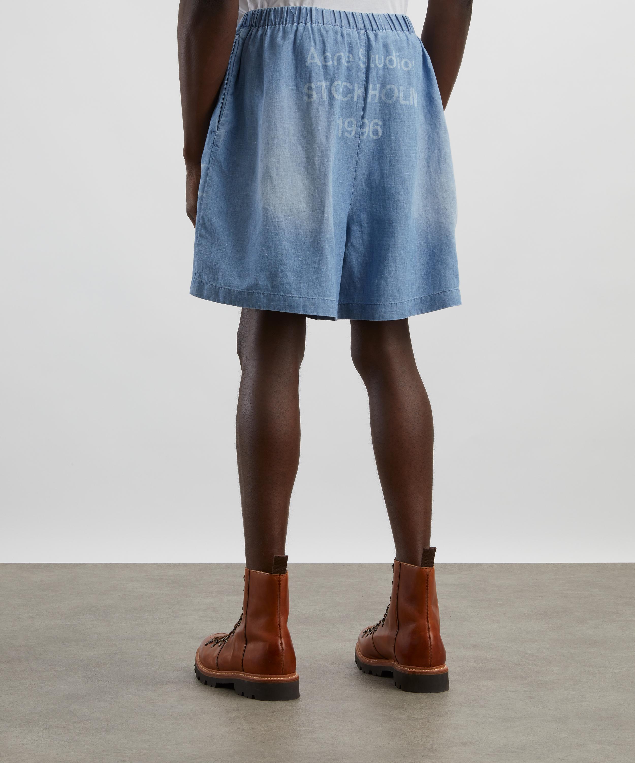 Acne Studios - Logo Stamp Denim Shorts image number 3
