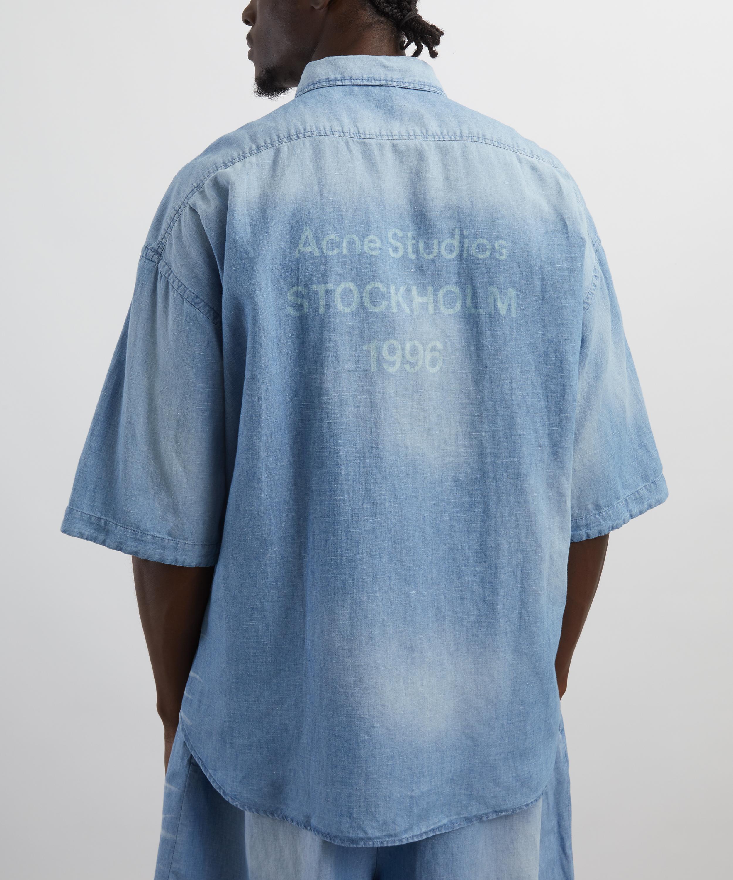 Acne Studios - Logo Stamp Denim Button-Up Shirt image number 3