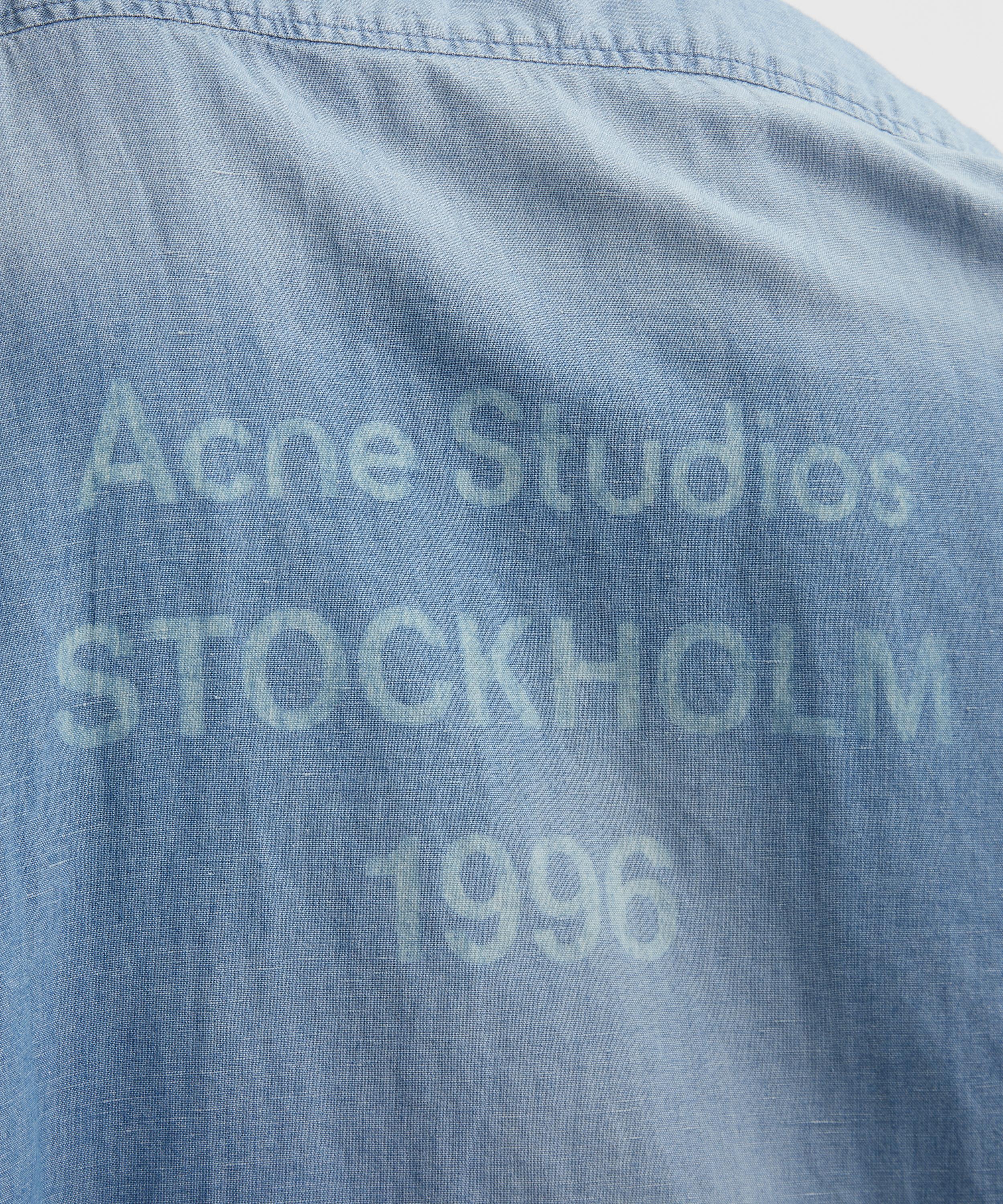 Acne Studios - Logo Stamp Denim Button-Up Shirt image number 4