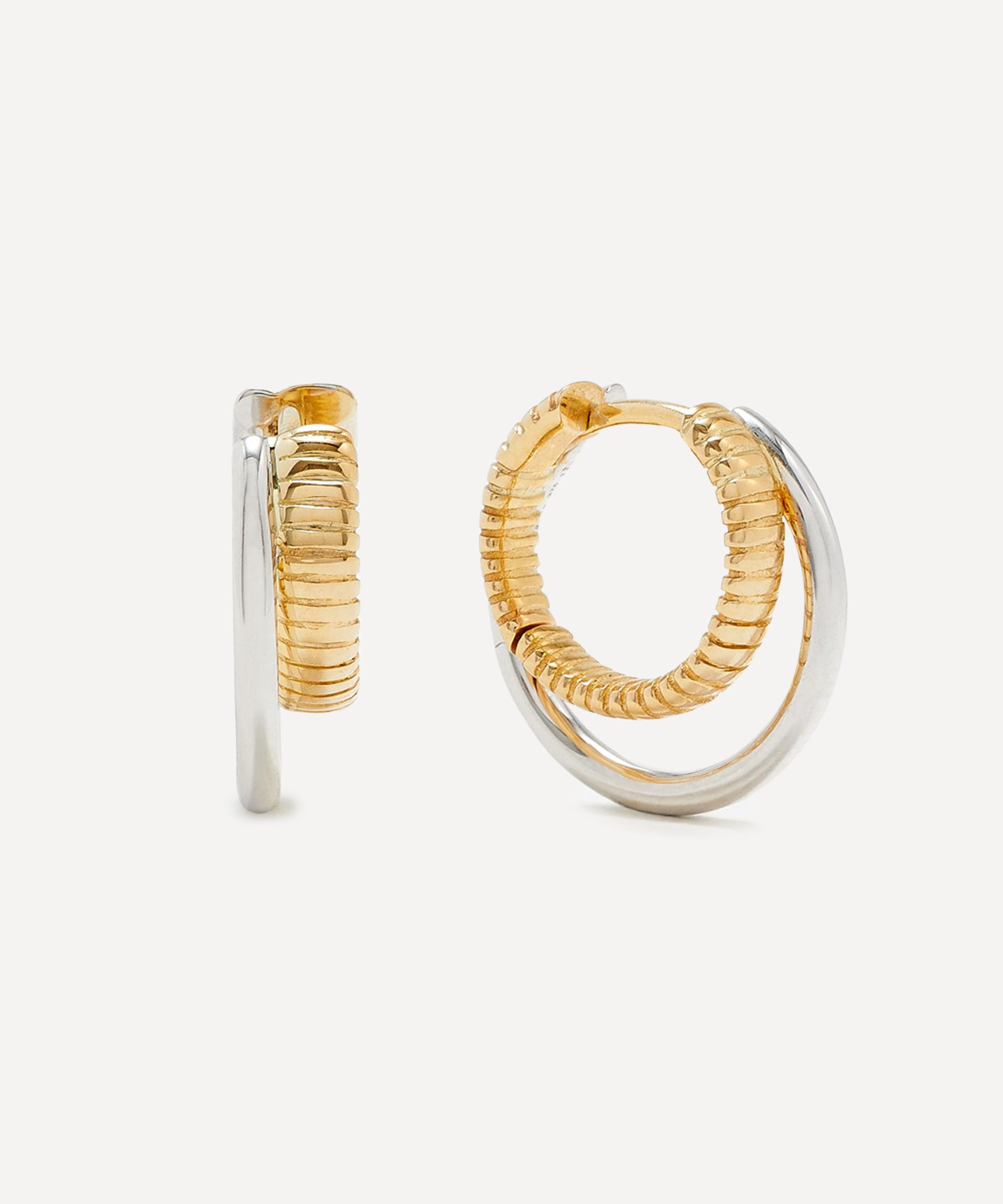 Yvonne L&eacute;on - 9ct Gold Paire De Creoles Berlingot Hoop Earrings