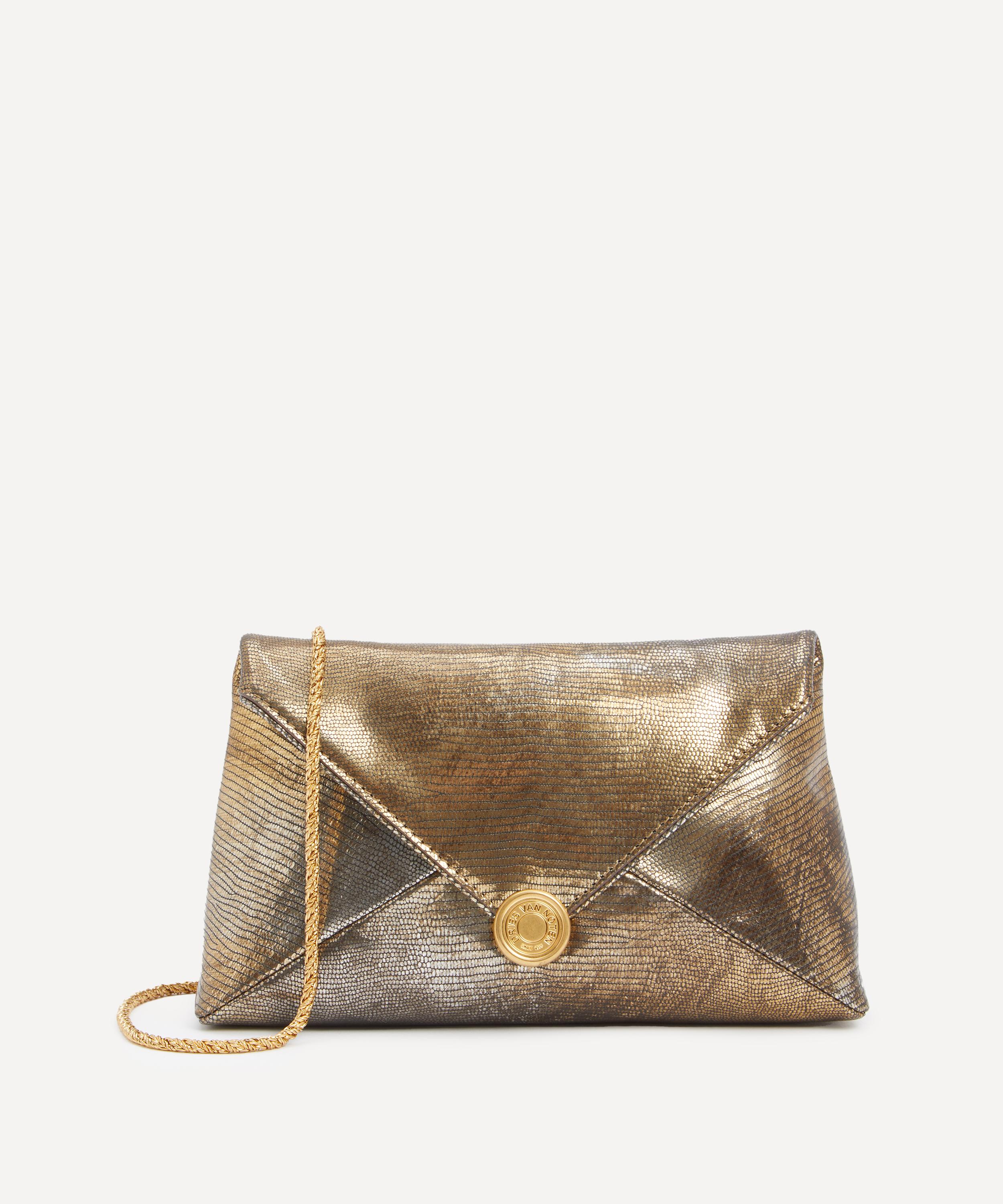 Dries Van Noten - Metallic Leather Clutch Bag image number 0