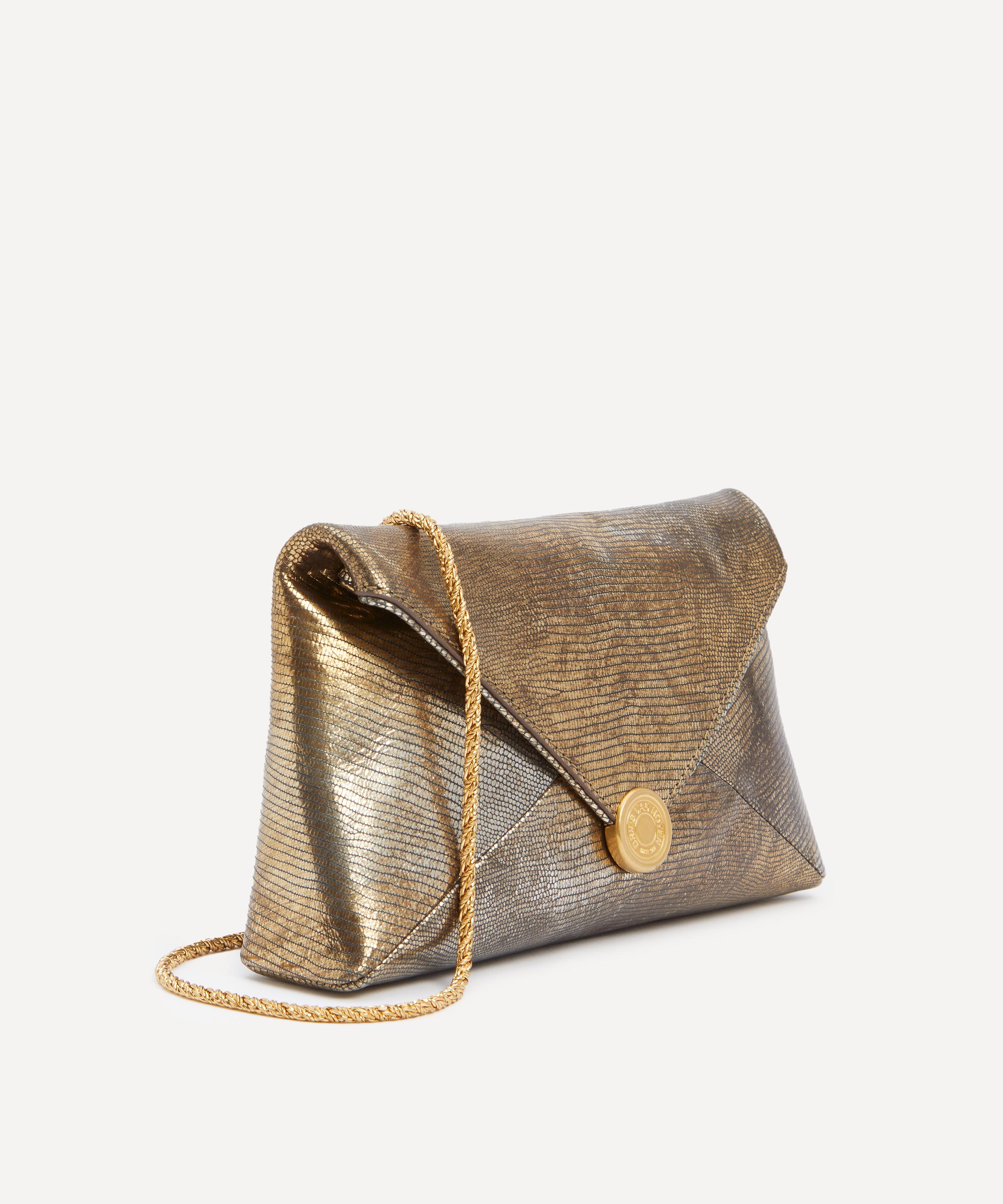 Dries Van Noten - Metallic Leather Clutch Bag image number 2