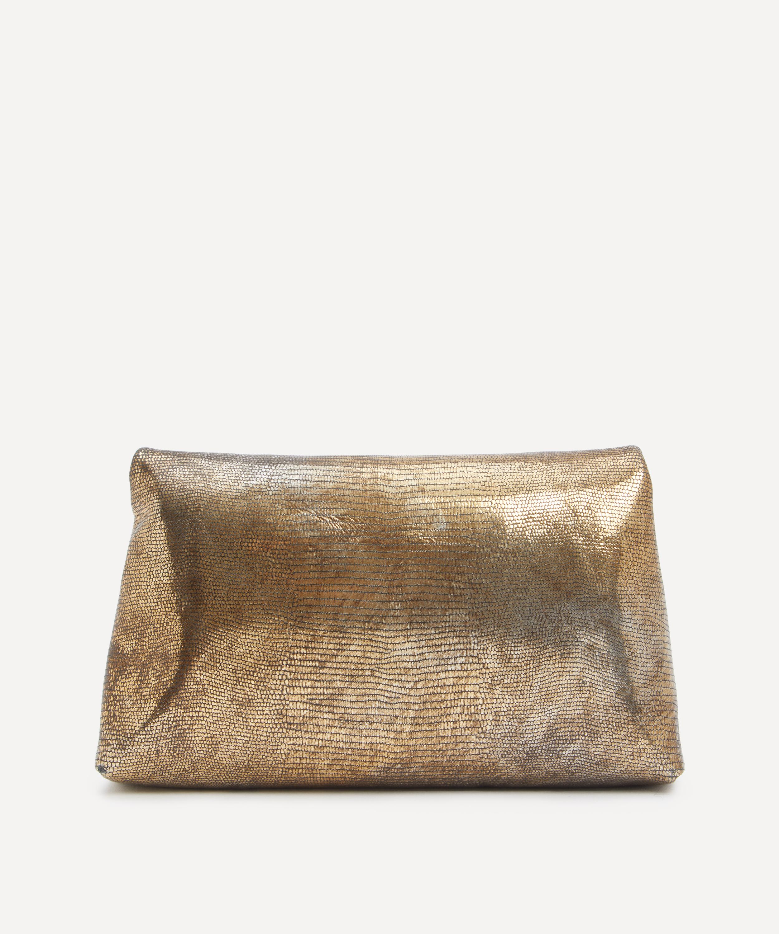 Dries Van Noten - Metallic Leather Clutch Bag image number 3