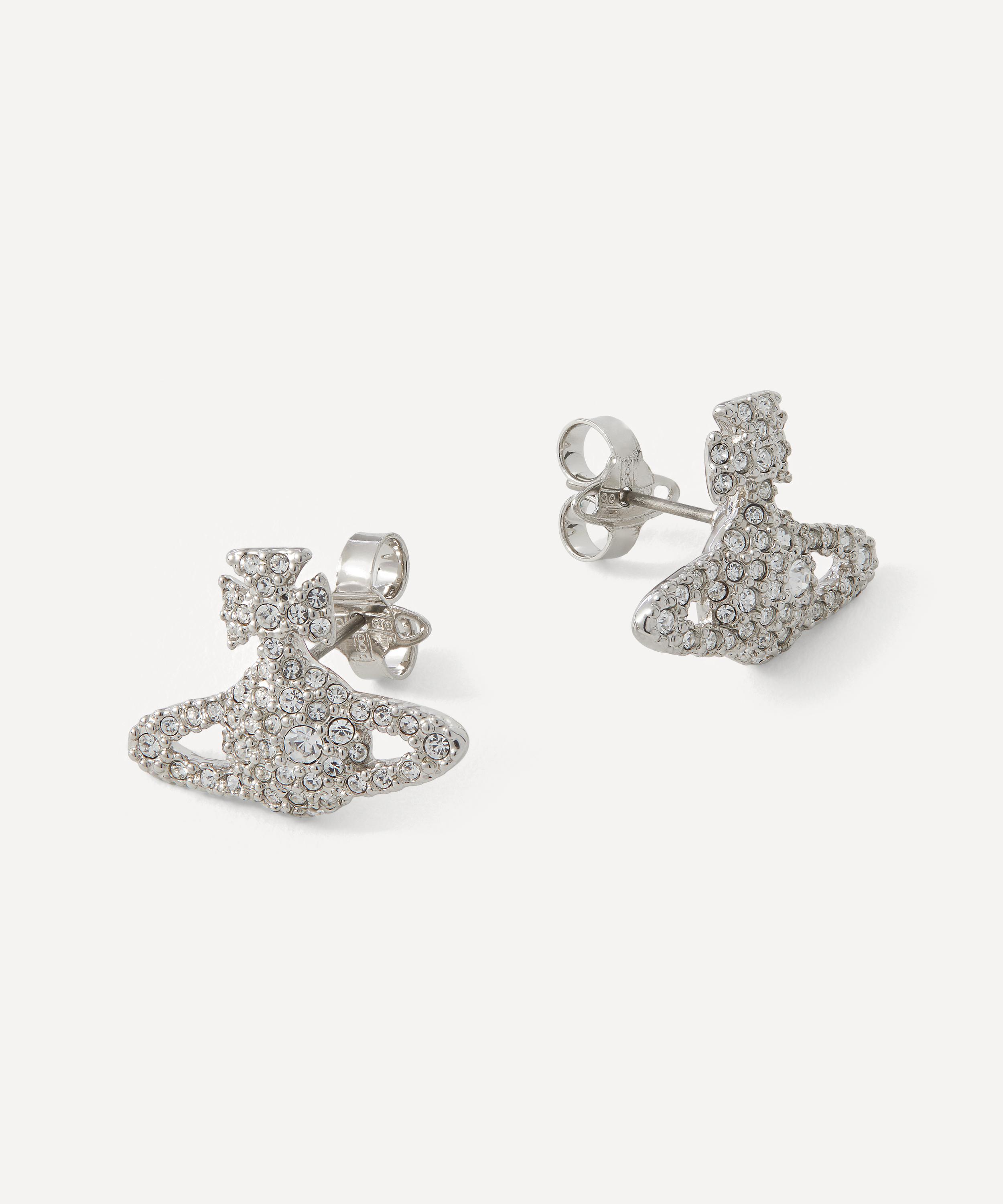 Vivienne Westwood - Silver-Tone Grace Bas Relief Stud Earrings image number 2