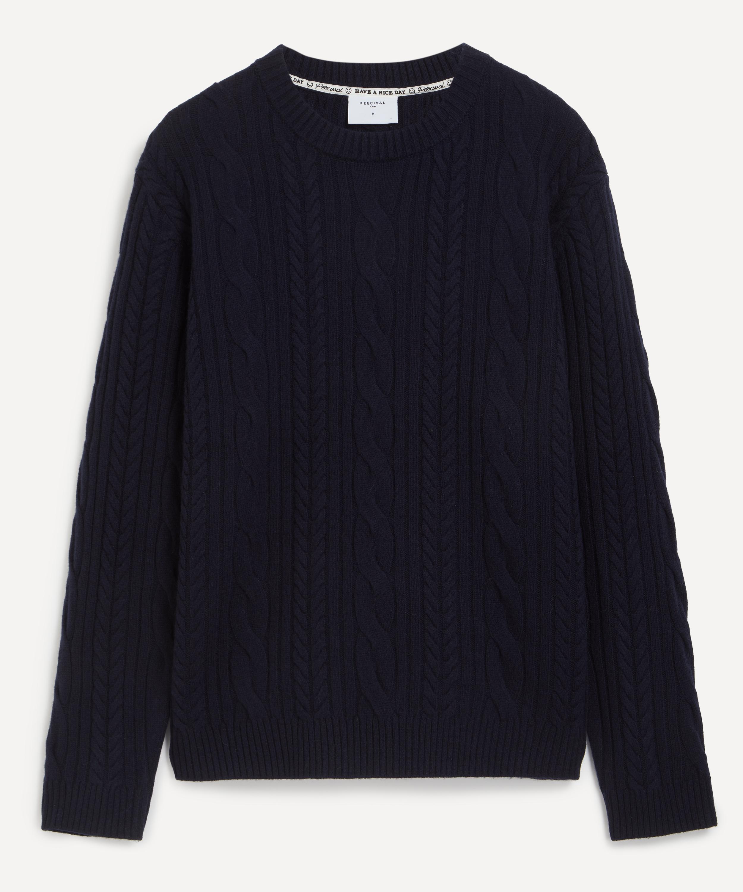 Percival - Navy Cable-Knit Jumper