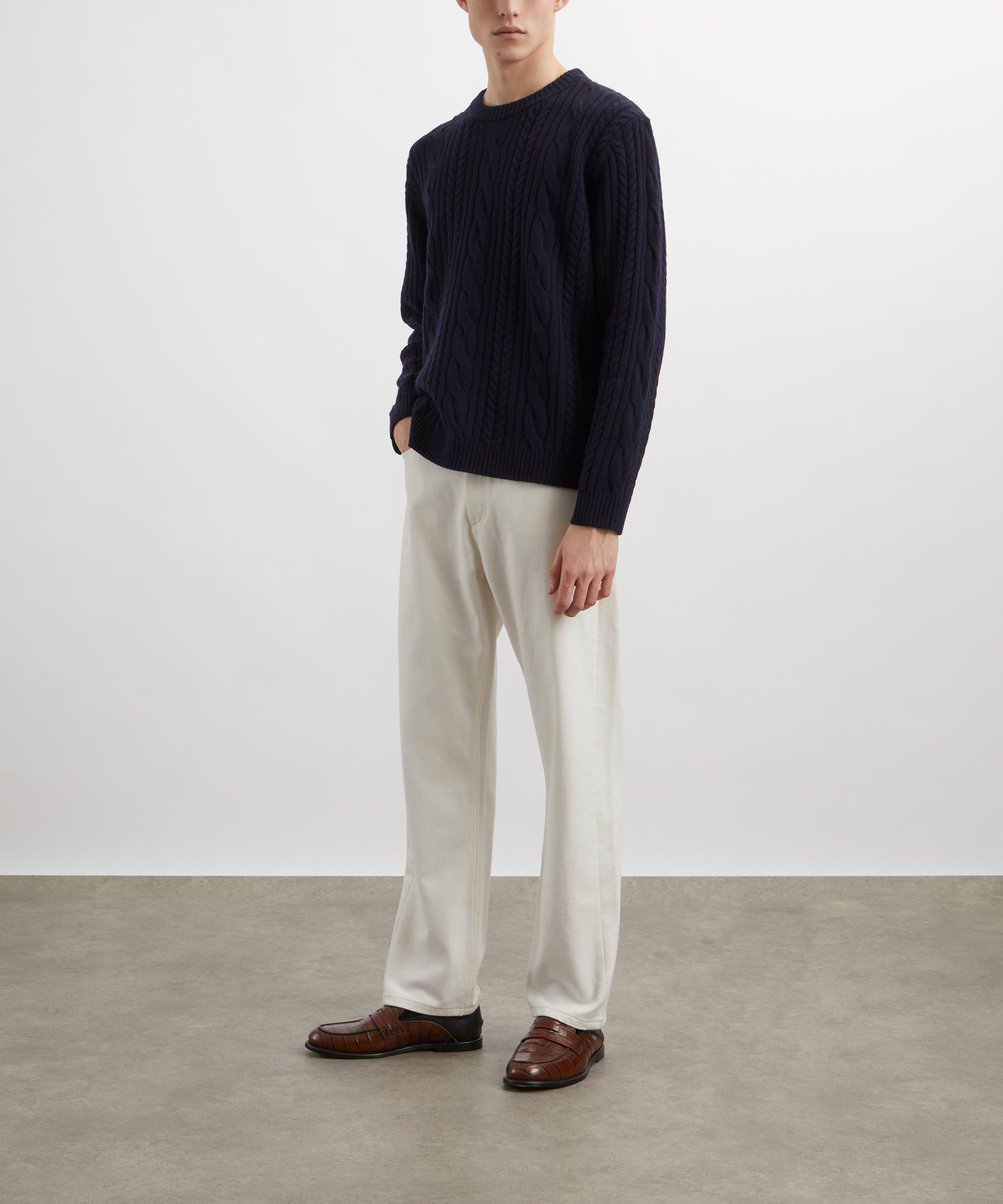 Percival - Navy Cable-Knit Jumper image number 1