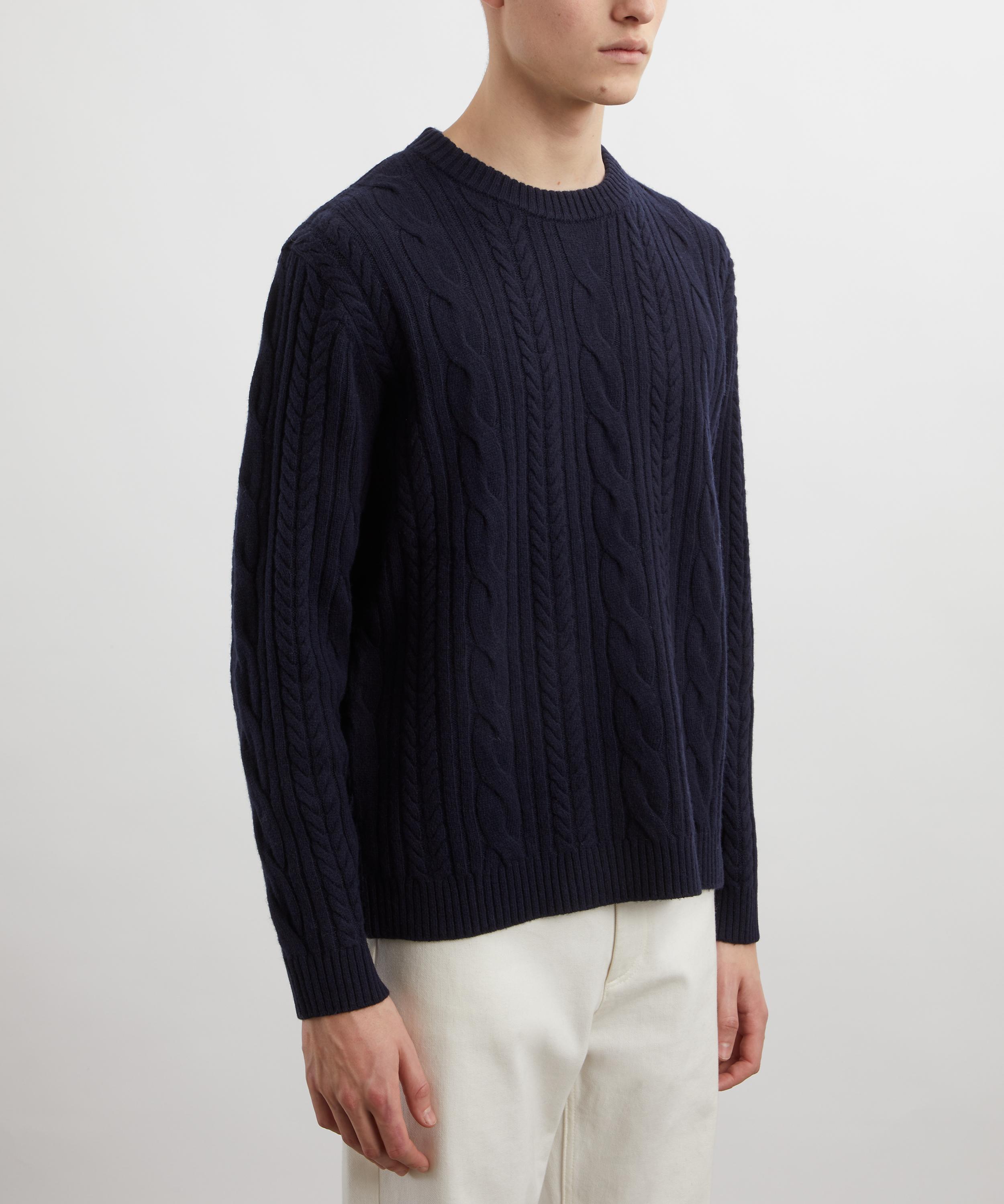 Percival - Navy Cable-Knit Jumper image number 2