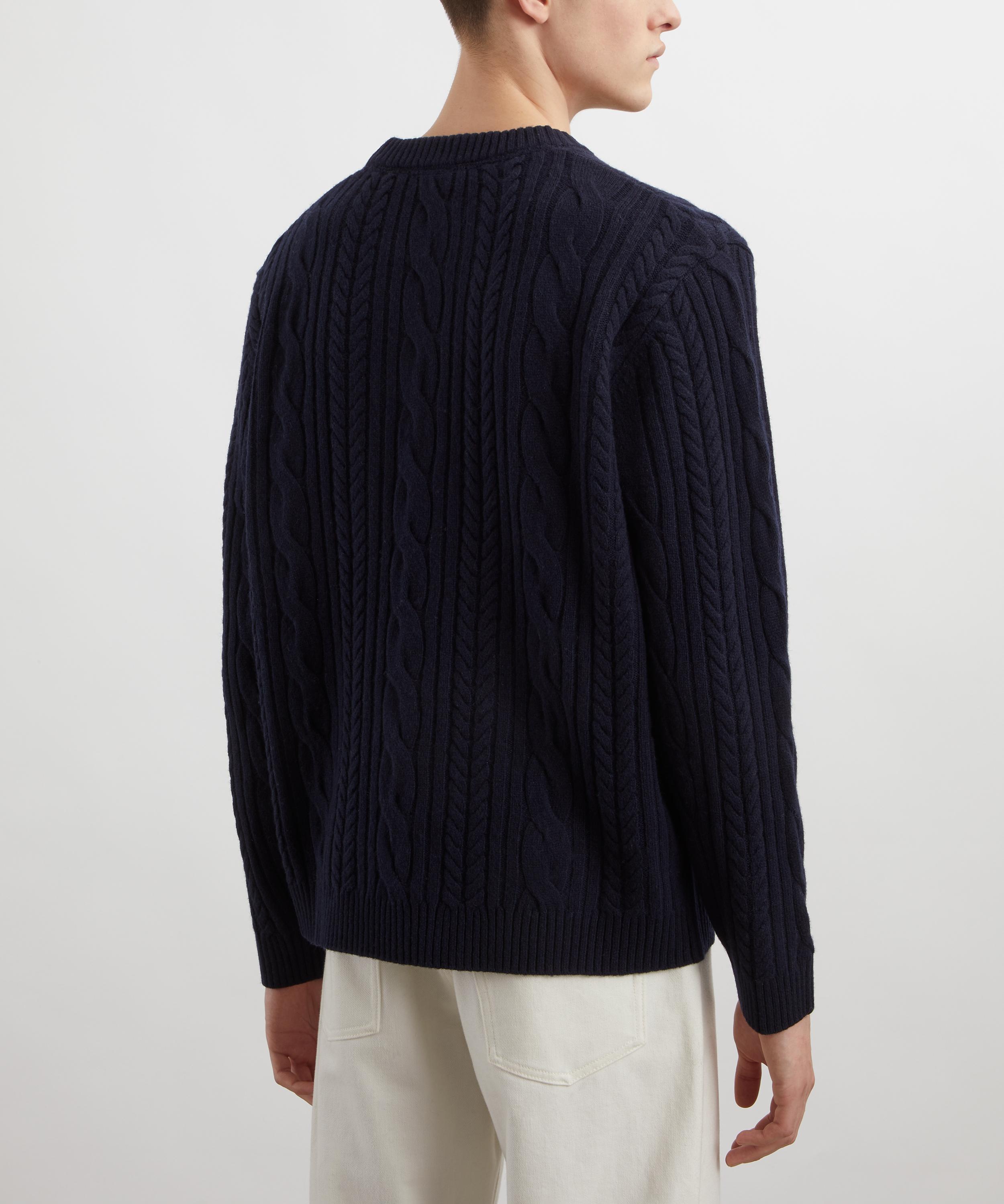 Percival - Navy Cable-Knit Jumper image number 3