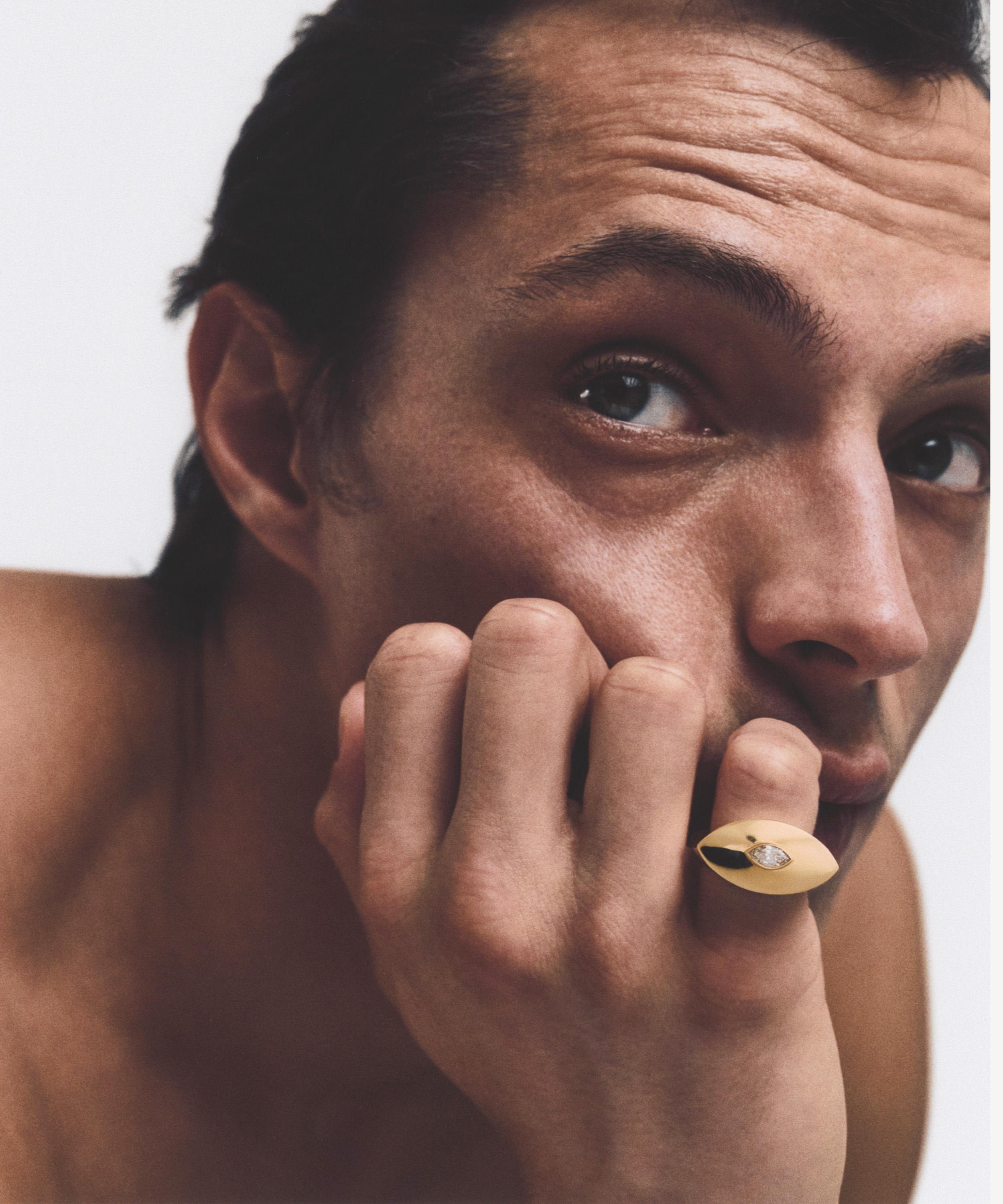 Marie Lichtenberg - 18ct Gold Diamond Evil Eye Ring image number 1