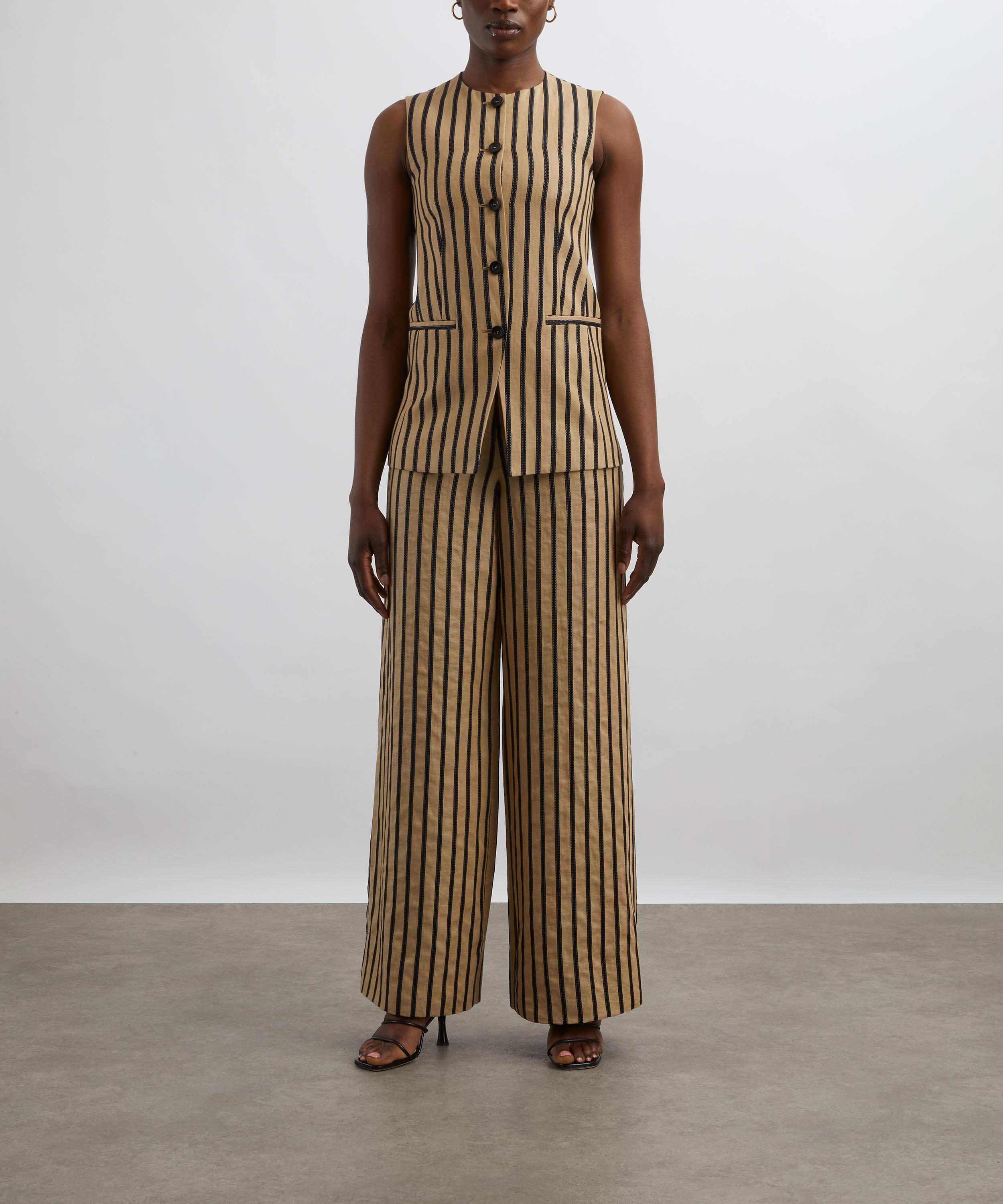 Max Mara - Rodeo Striped Linen-Cotton Waistcoat image number 1