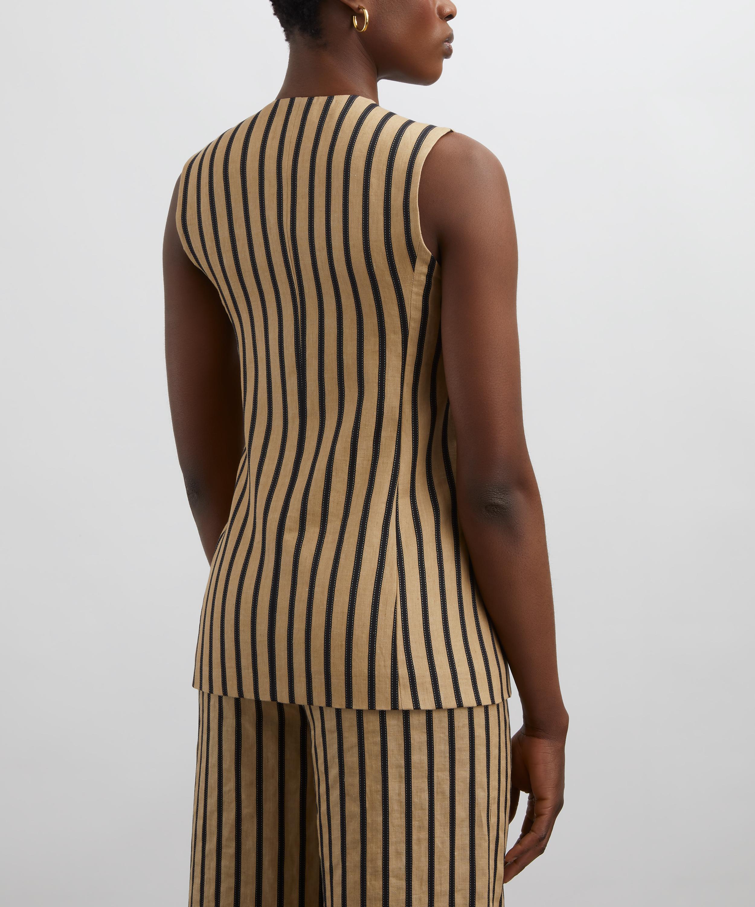 Max Mara - Rodeo Striped Linen-Cotton Waistcoat image number 3