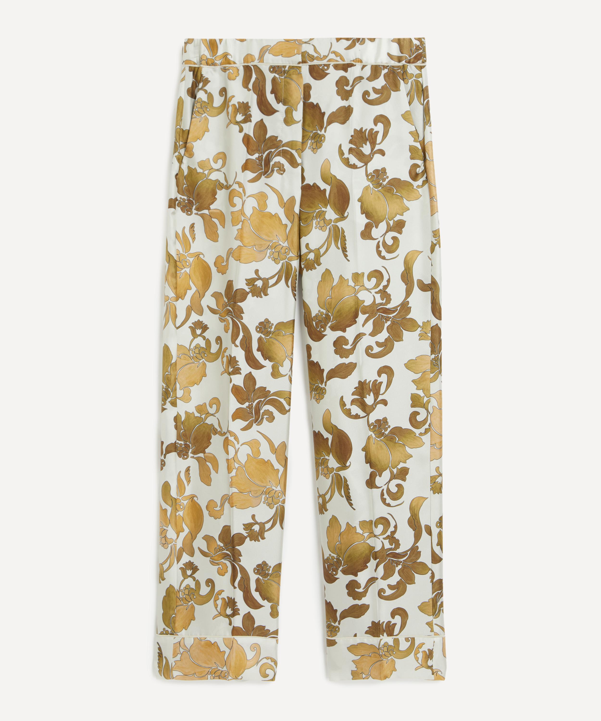 S Max Mara - Leda Silk Printed Wide Leg Trousers 