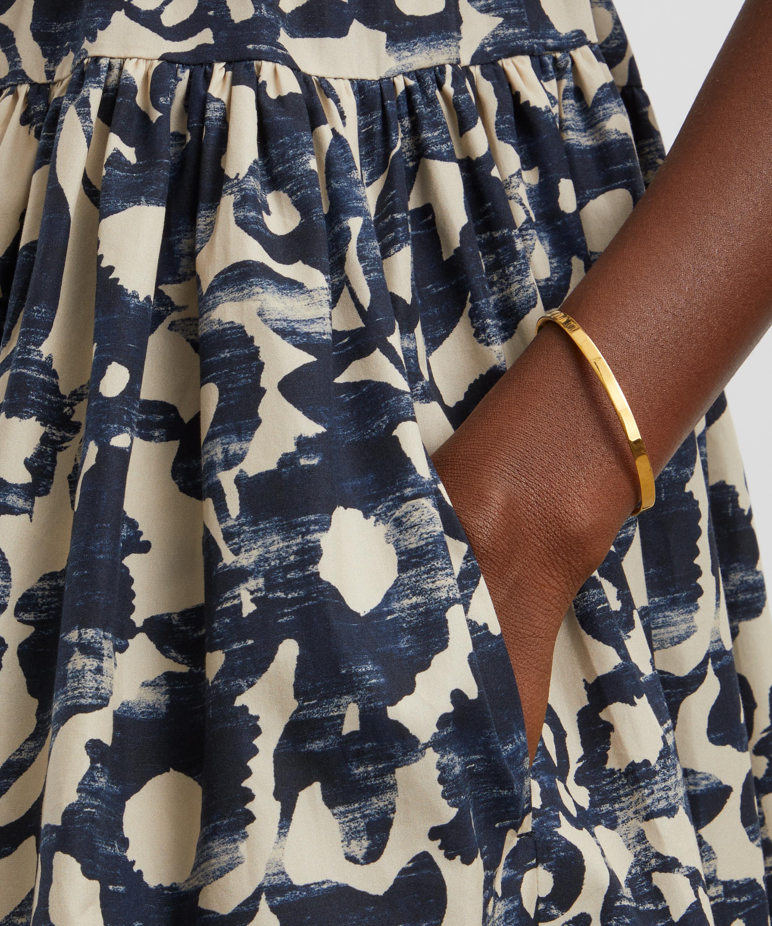 S Max Mara - Marlena Ecru and Navy Floral Dress image number 4
