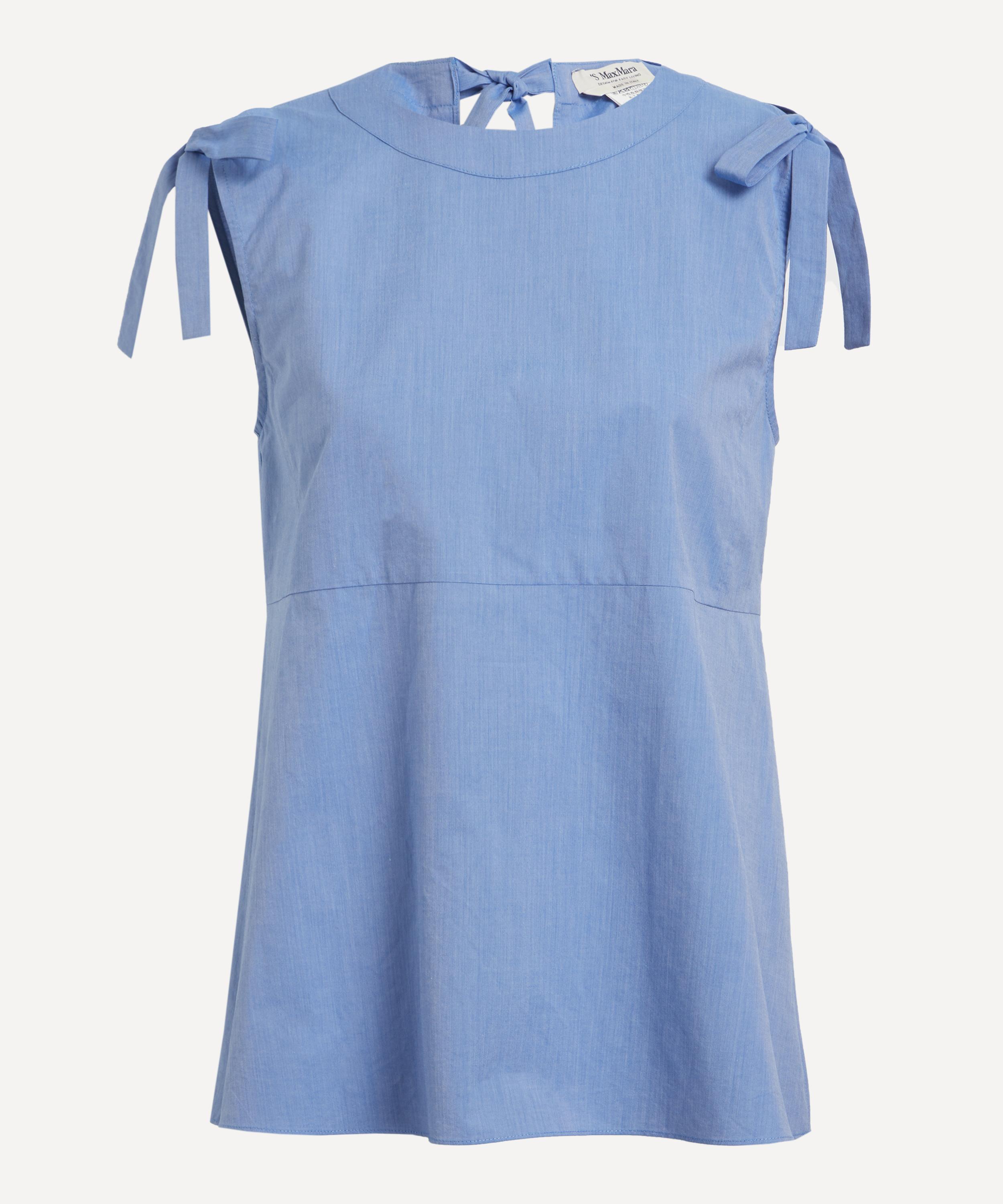 S Max Mara - Eleonora Light Blue Cotton Top